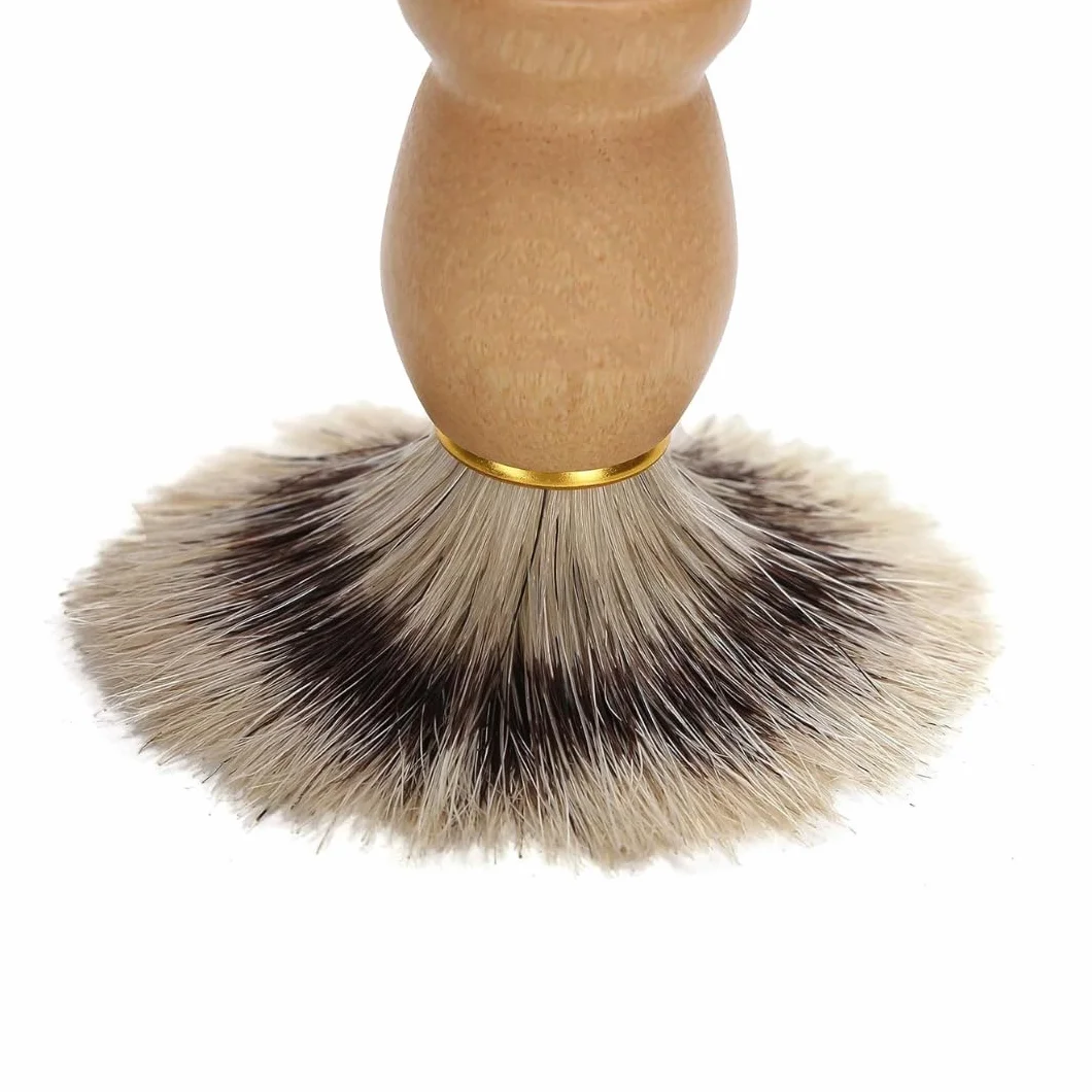 PARENCE.- Pennello da barba con manico in legno - Classico ed elegante, design universale