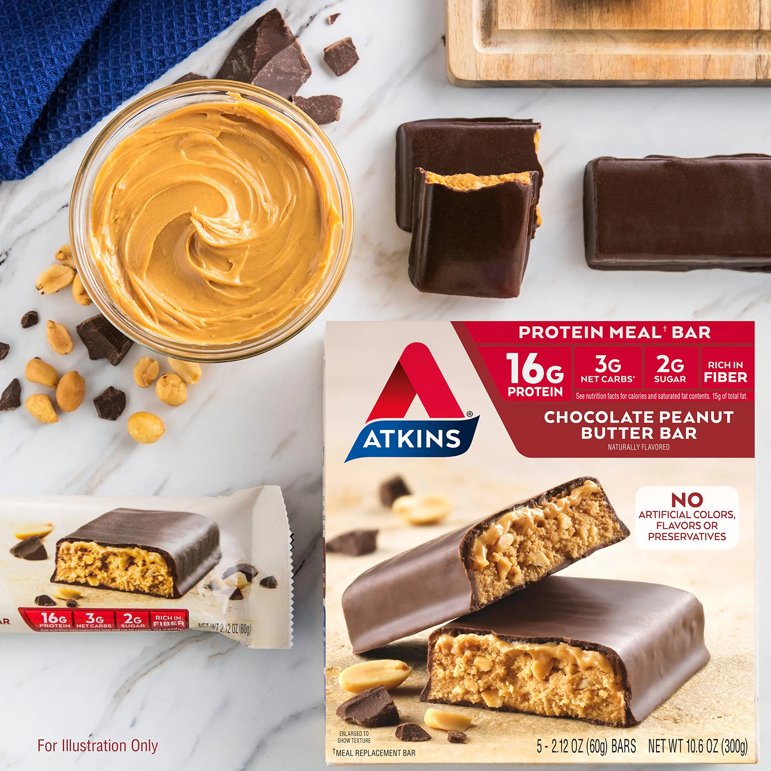 Atkins Advantage Bar Chocolate Peanut Butter 5 Bars