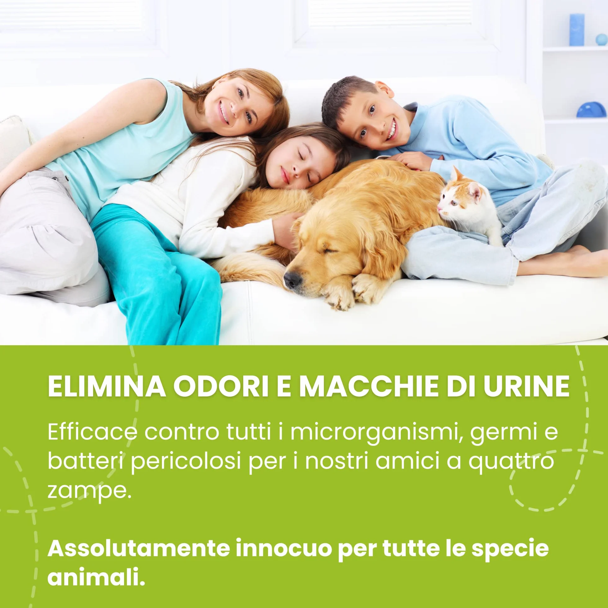 Igienizzante Ambienti Animali Domestici Disinfettante Cuccia Cani Gatti Conigli Detergente Pavimenti Azione Lunga Durata