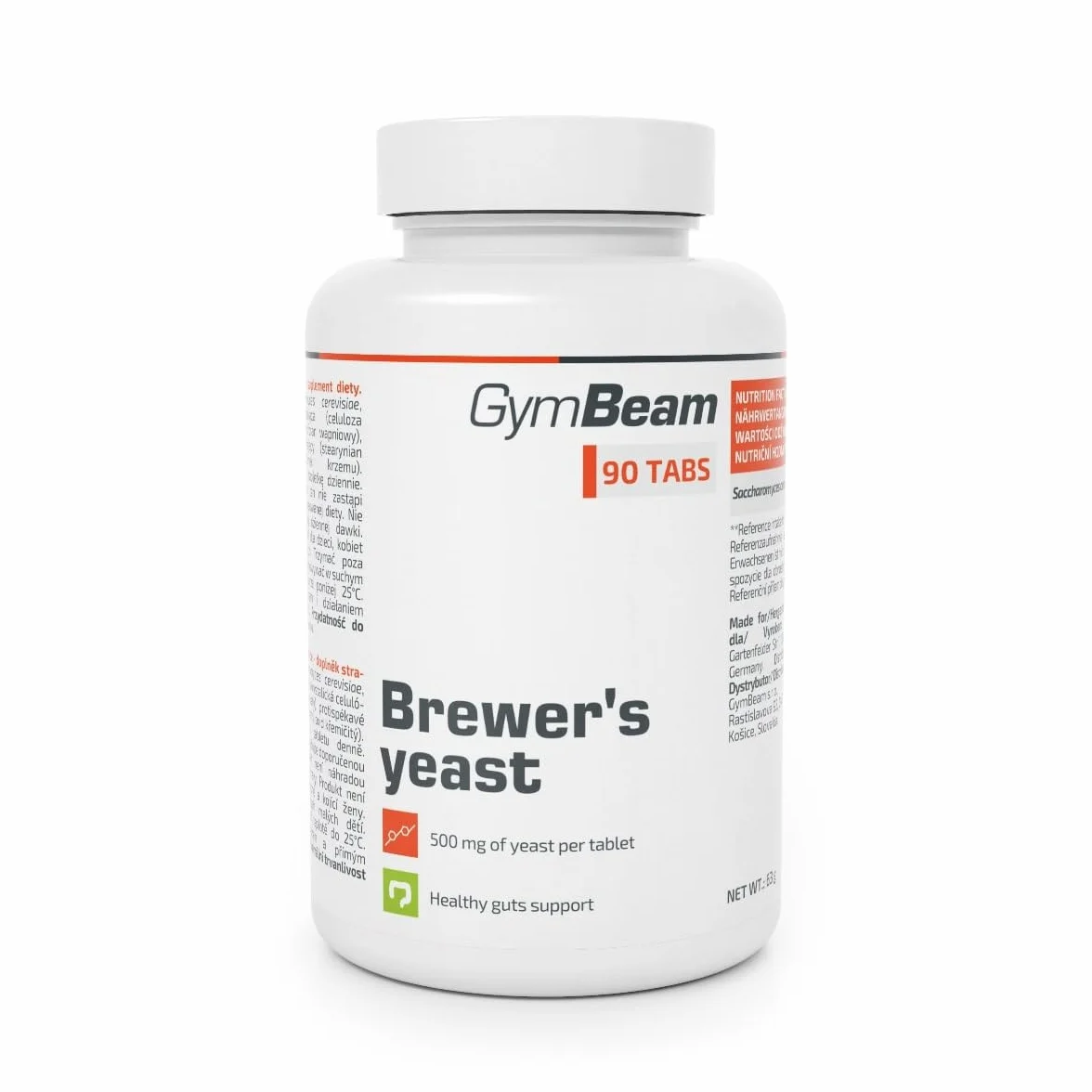GymBeam Integratore di Lievito Di Birra Compresse 500 mg Saccharomyces Cerevisiae 90 cpr