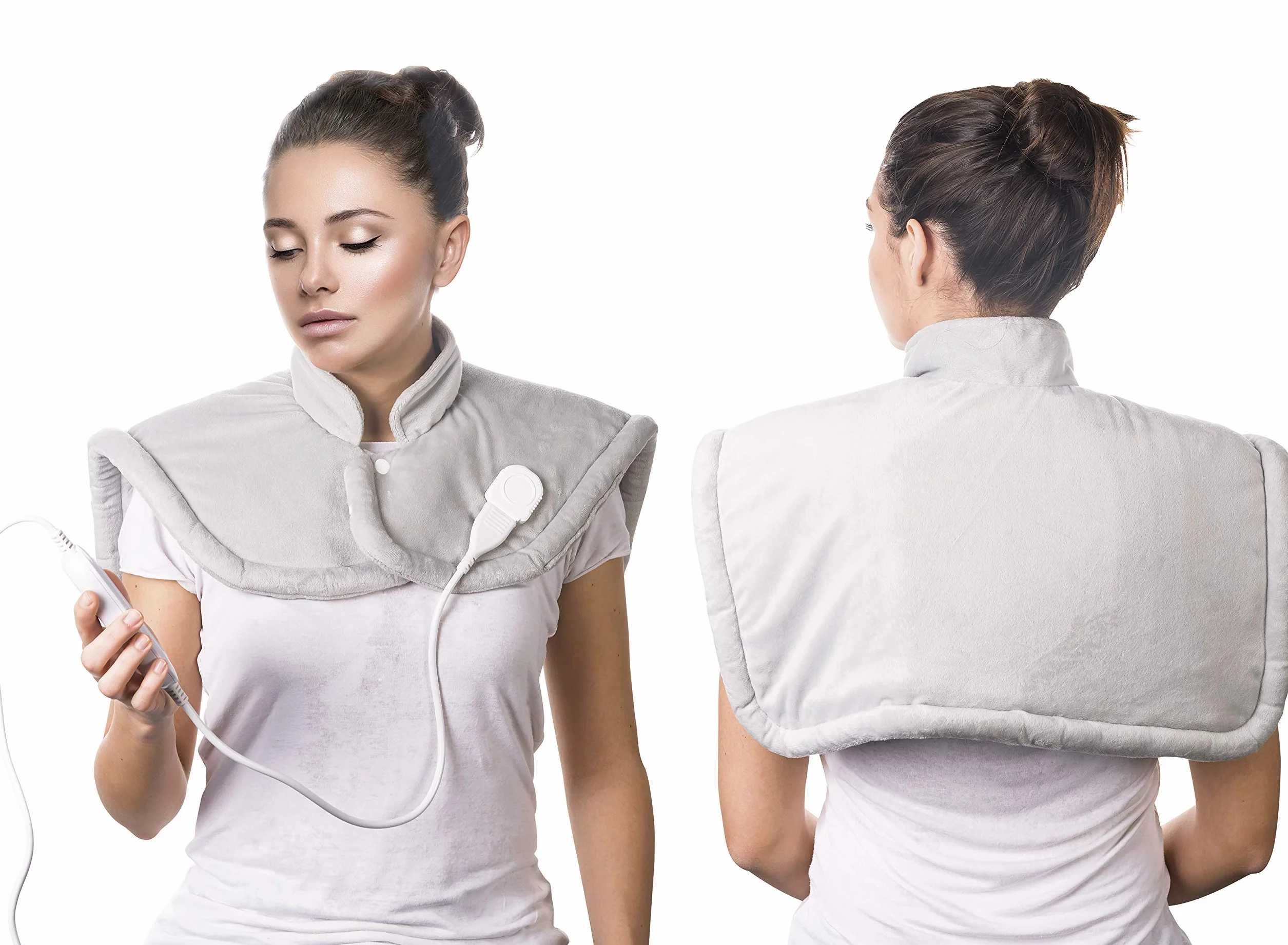MACOM Termoforo Cervicale – Riscaldamento Ultrarapido con 6 Temperature, Tessuto Morbidissimo – Enjoy & Relax 935 Thermo Poncho Plus