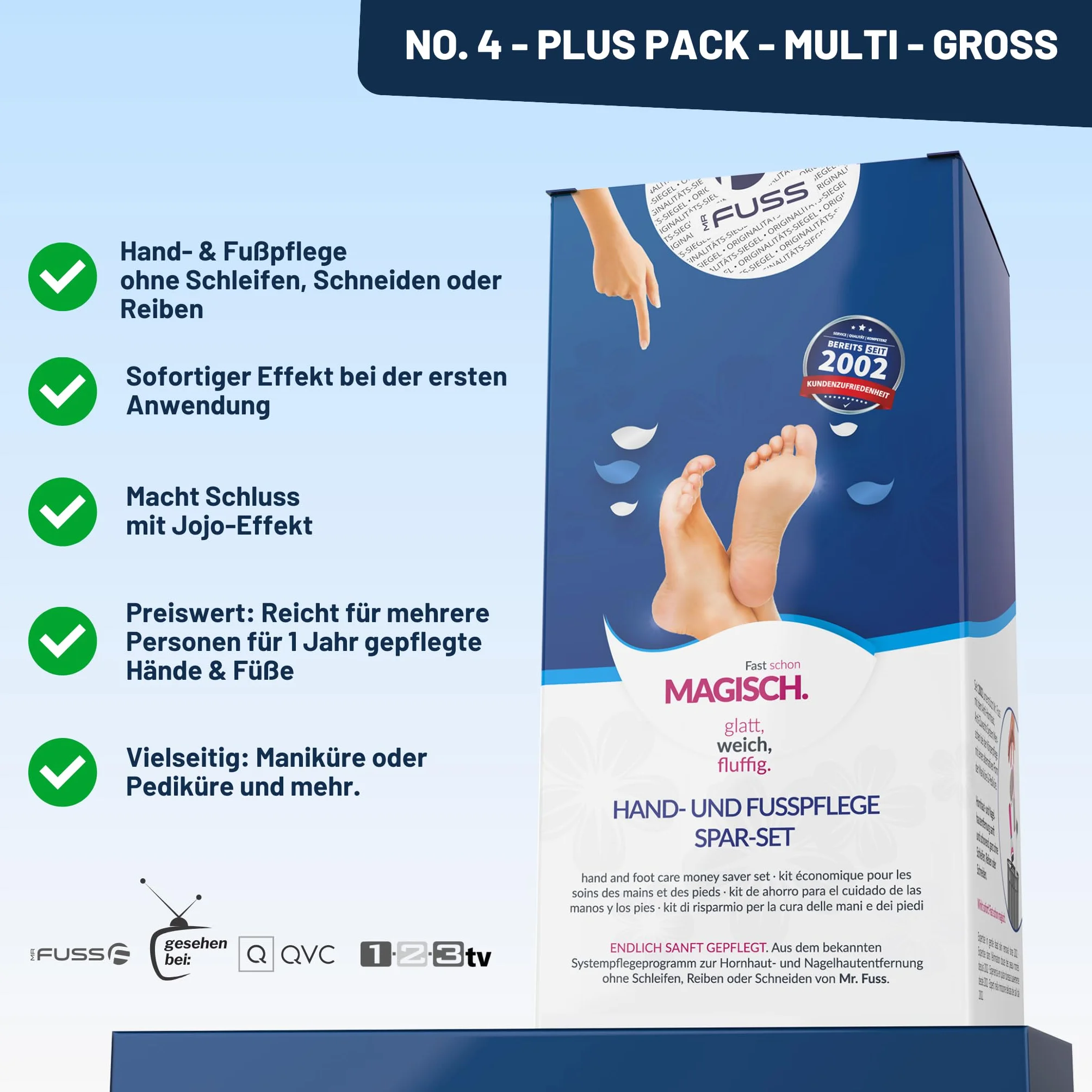 Mr. Fuss N. 4 Plus Pack Multi Grande 500 ml - Soluzione attiva ammorbidente rapido per cuticole, confezione risparmio 3 pezzi