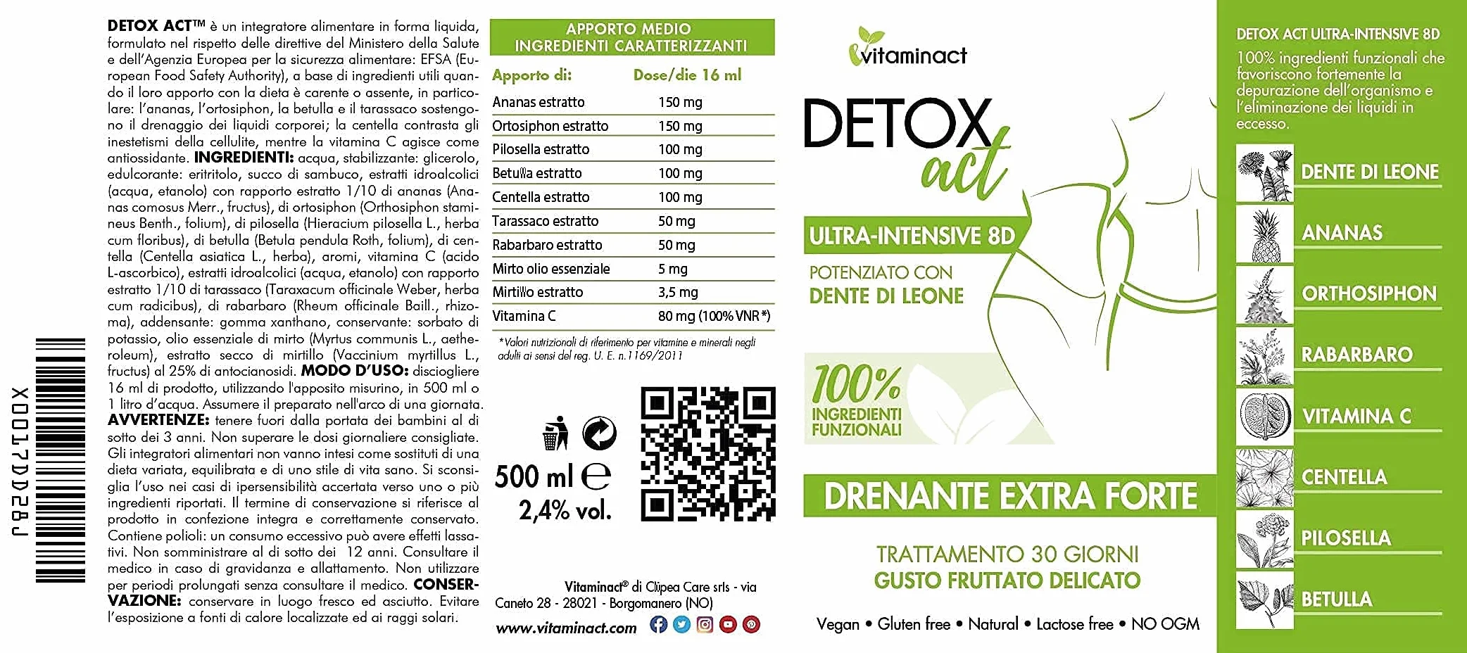 Drenante Forte Dimagrante Donna Uomo - Brucia Grassi - Detox Diuretico Depurativo Antiossidante Anticellulite Snellente Pancia Fianchi