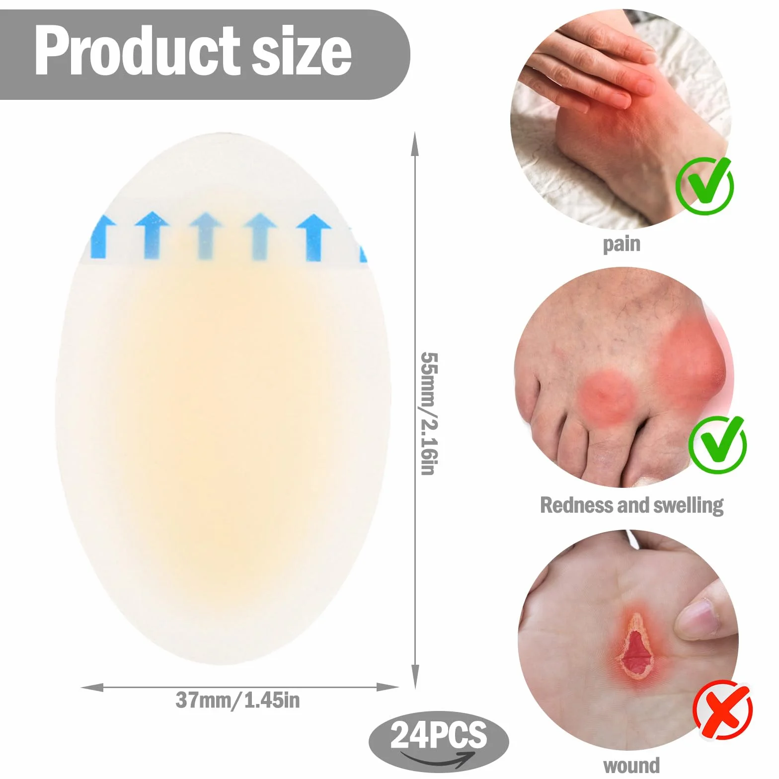 Cerotti per Vesciche Piedi, 24 Pezzi Cerotti Vesciche Talloni, Anti Vesciche per Scarpe Gel, Invisibilità Anti Vesciche Piedi, Adatto per Prevenzione Delle Vesciche del Piede Anti-Frizione del Tallone