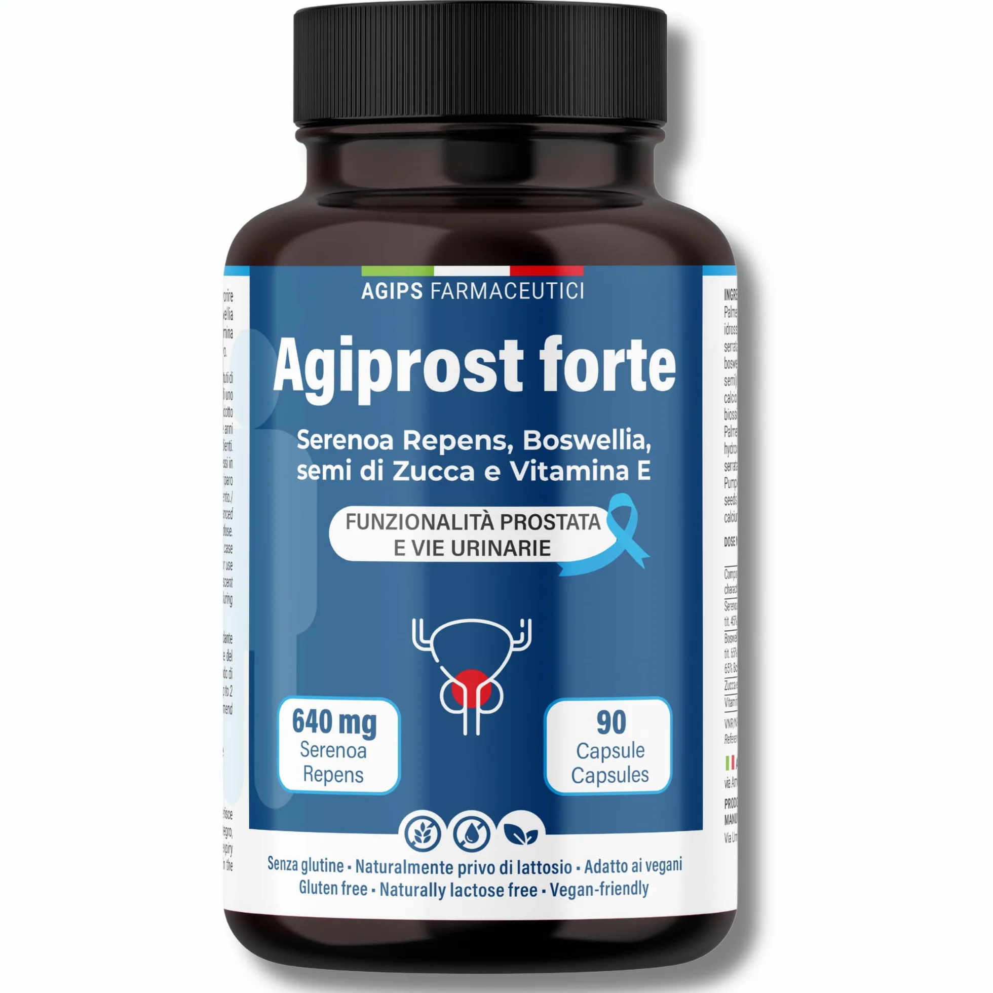 SERENOA REPENS 640mg Integratore Prostata Saw Palmetto con Estratto di Zucca e Vitamina E 90 Capsule AGIPROST