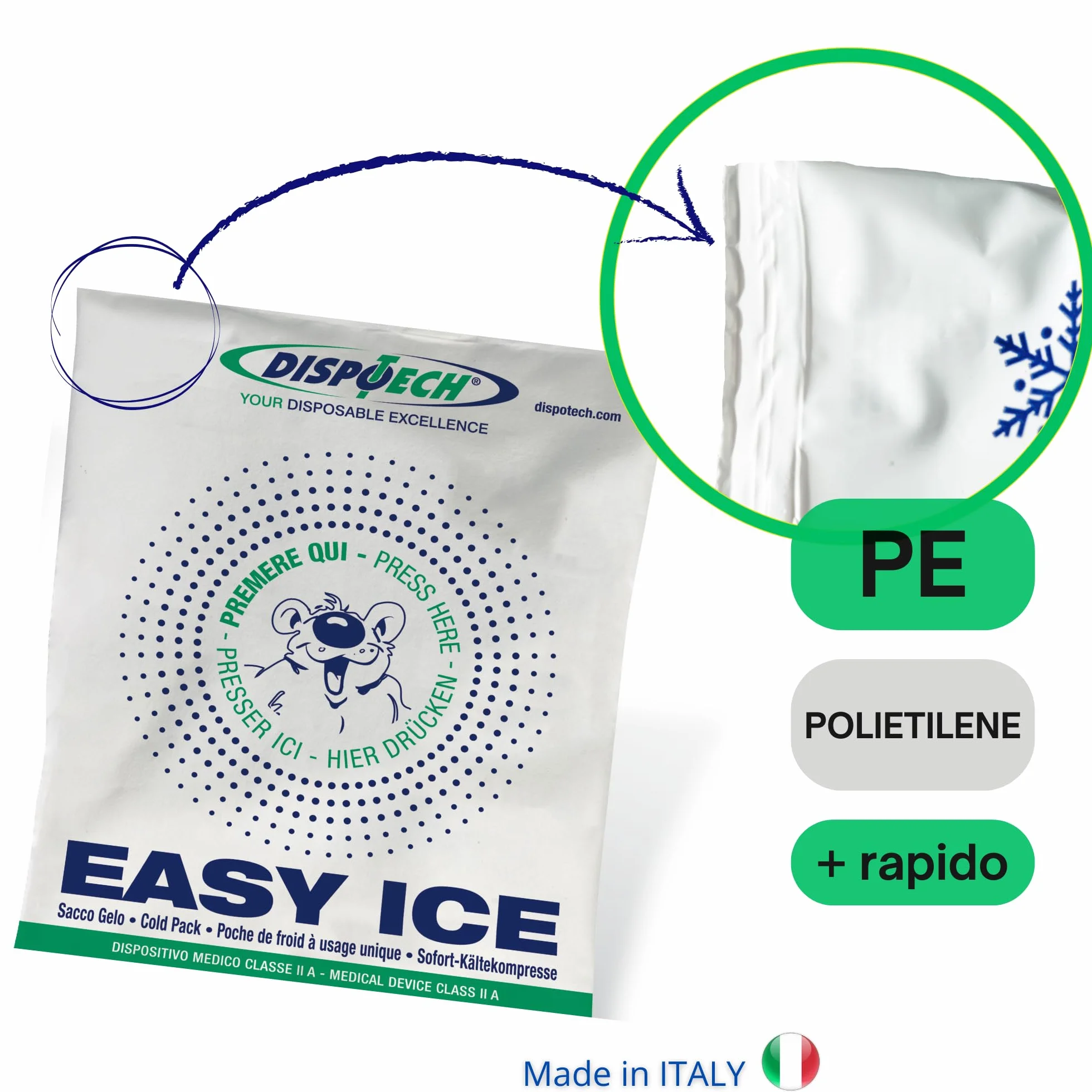 DISPOTECH EASY ICE 14 x 18 Ghiaccio Istantaneo monouso Busta in PE 100 unità