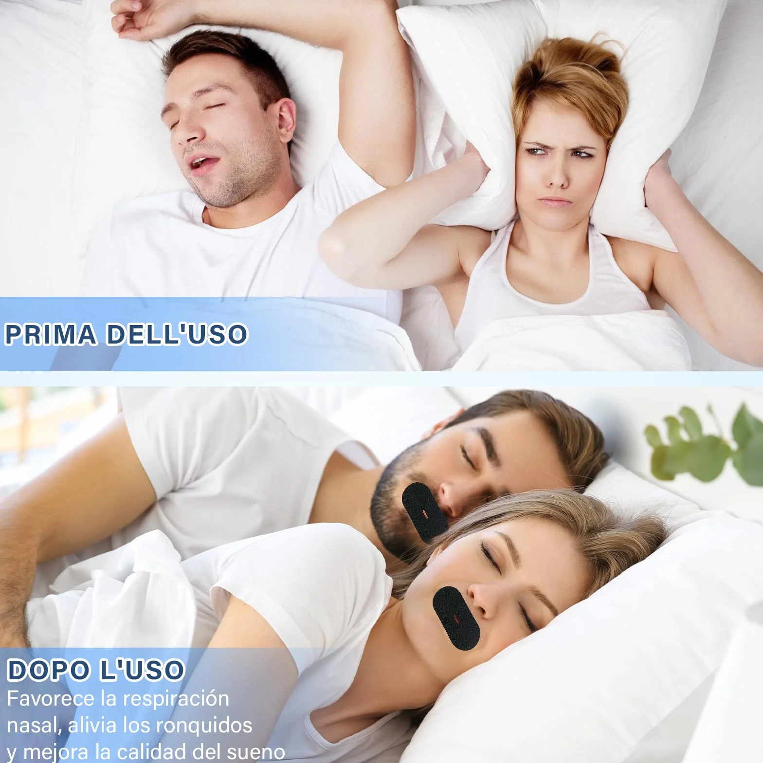 Mouth Tape for Sleeping 90 Pezzi Cerotti Bocca Antirussare Respirazione Nasale