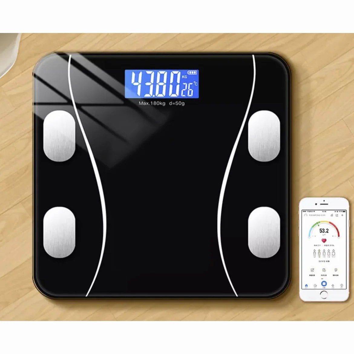 Bilancia pesapersone Bluetooth 180 kg LED Intelligent