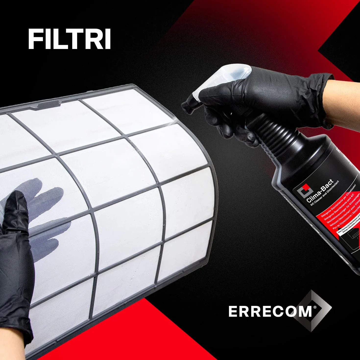 ERRECOM Clima-Bact Detergente Disinfettante per Climatizzatori 1L Biocida Biodegradabile