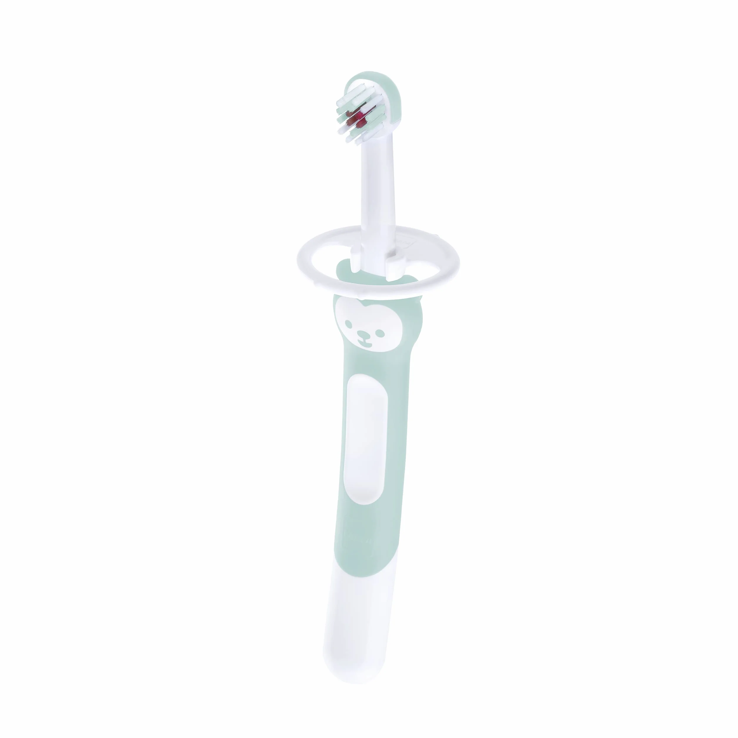 MAM Training Brush, spazzolino da denti per bambini con manico lungo per tenere insieme, spazzolino da denti per la pulizia delicata dei denti, dai 5 mesi in su, turchese