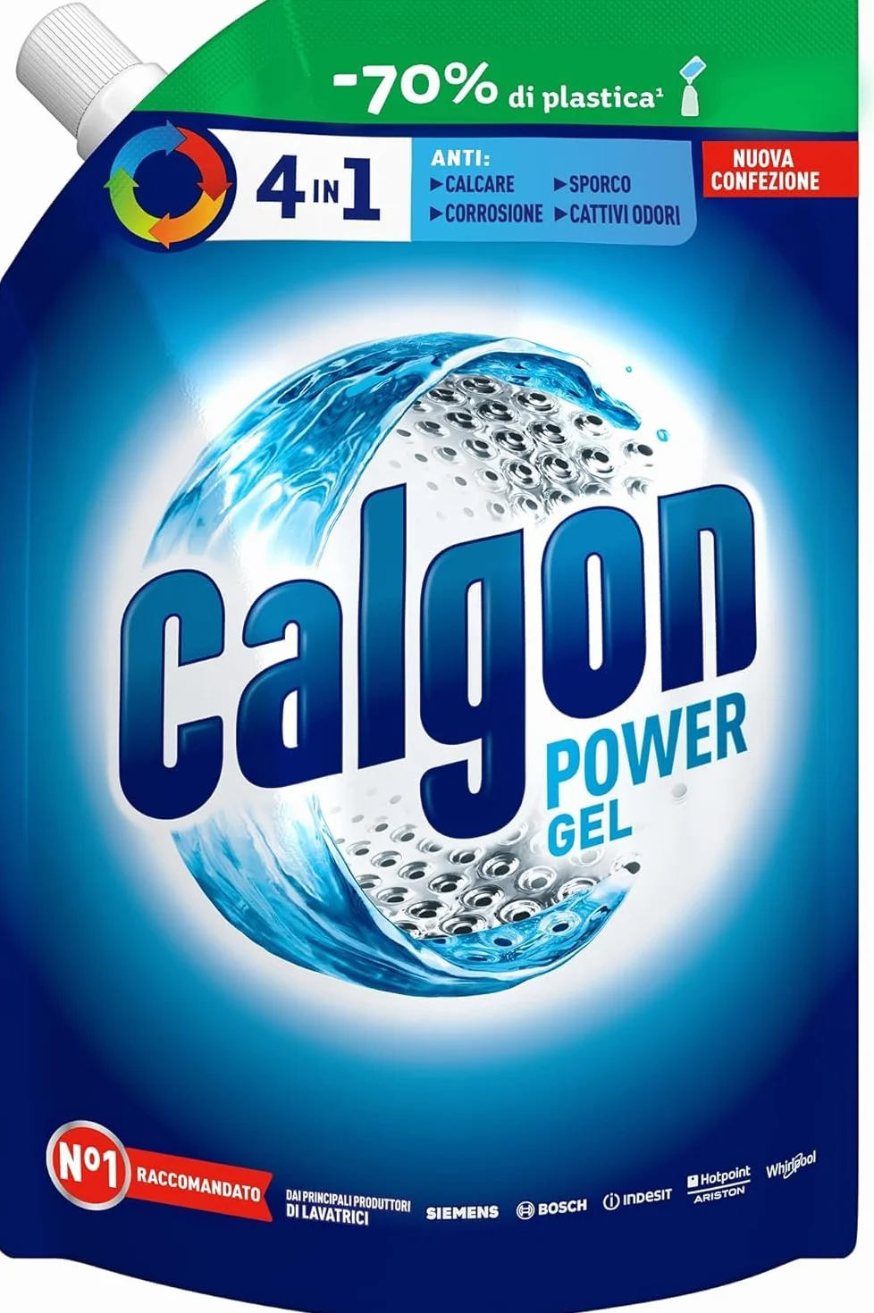 Calgon Power Gel Anticalcare Lavatrice 4 in 1, 1.2l Additivo per Capi Morbidi