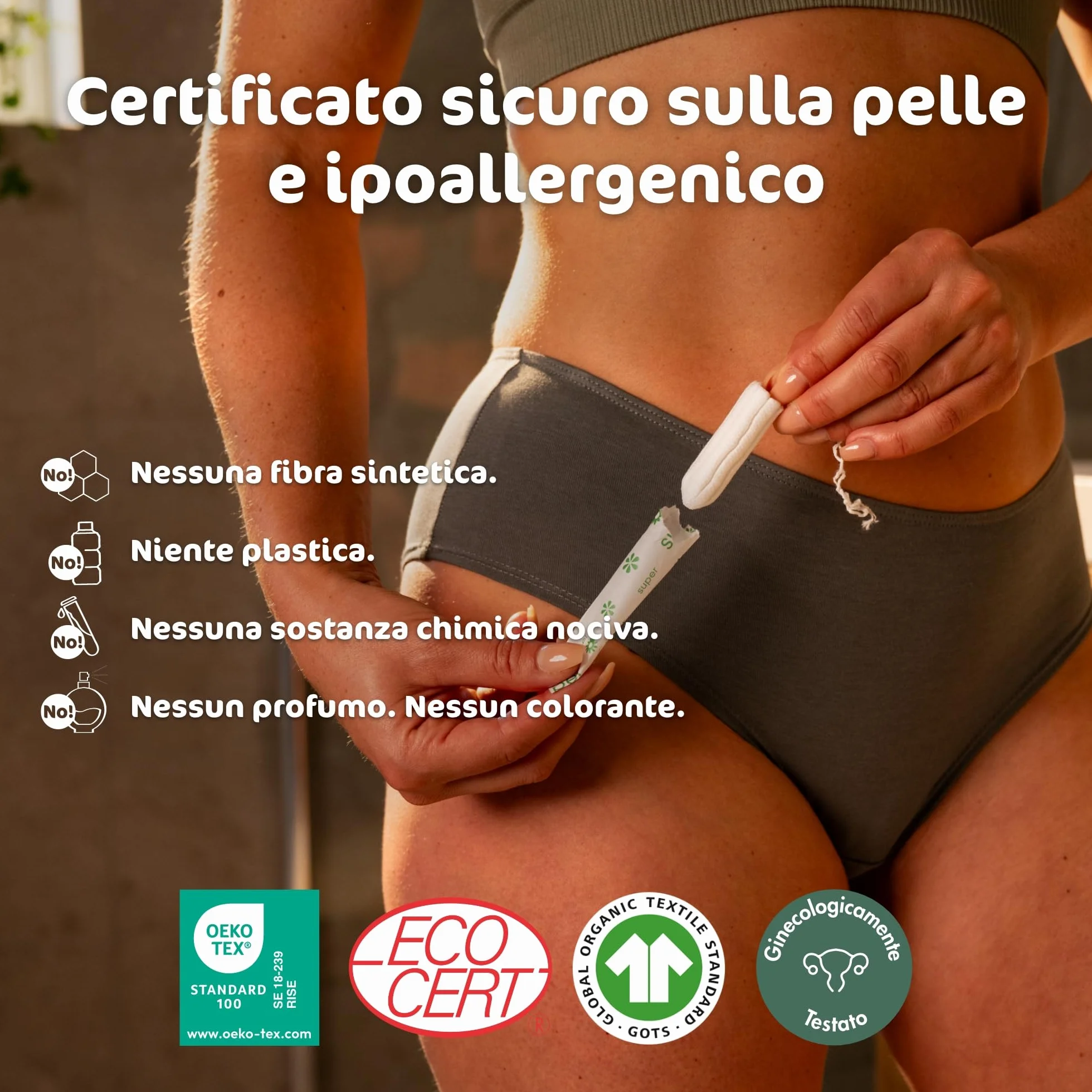Eco By Naty Assorbenti Interni Super 18 sztuk 0% Plastica Fibre Vegetali