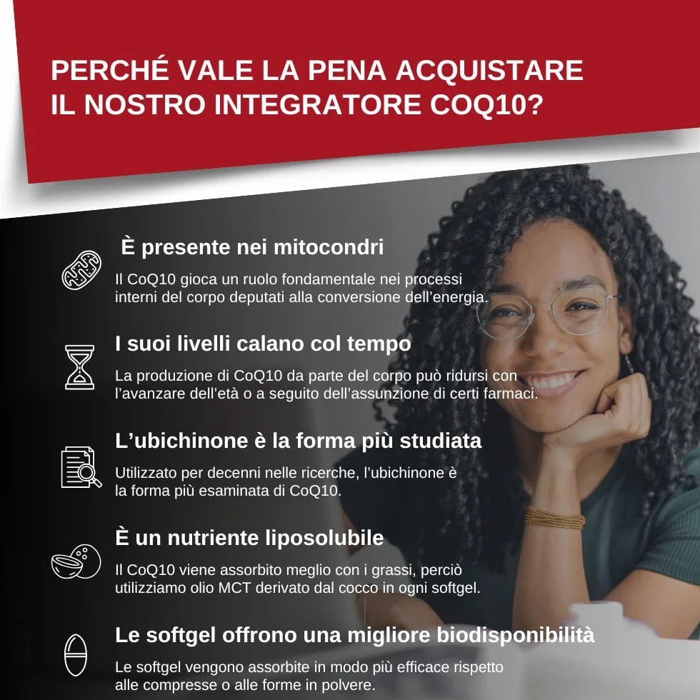 Coq10 Ubichinone in Softgel Da 200 Mg Di Intelligent Labs | 120 Porzioni | Softgel Facili Da Ingerire E Ad Elevata Potenza
