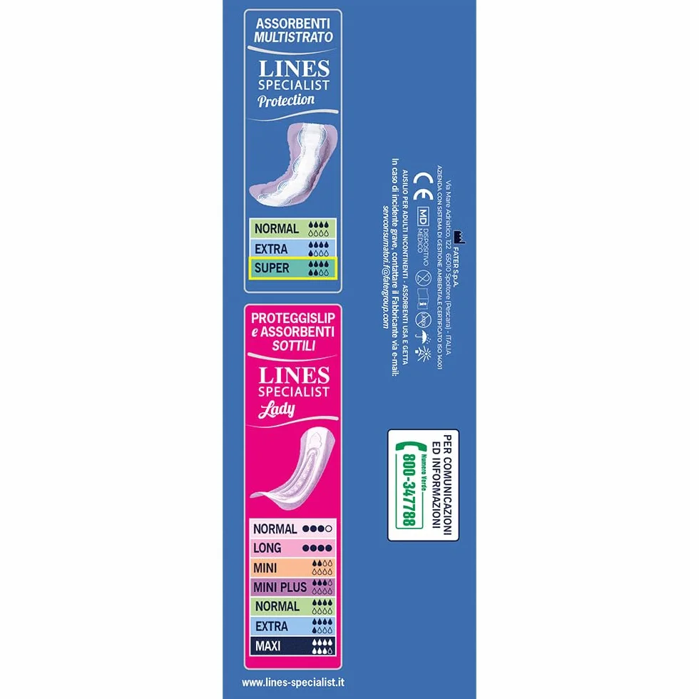 Lines Specialist Protection Super Assorbenti Incontinenza 60 Pezzi