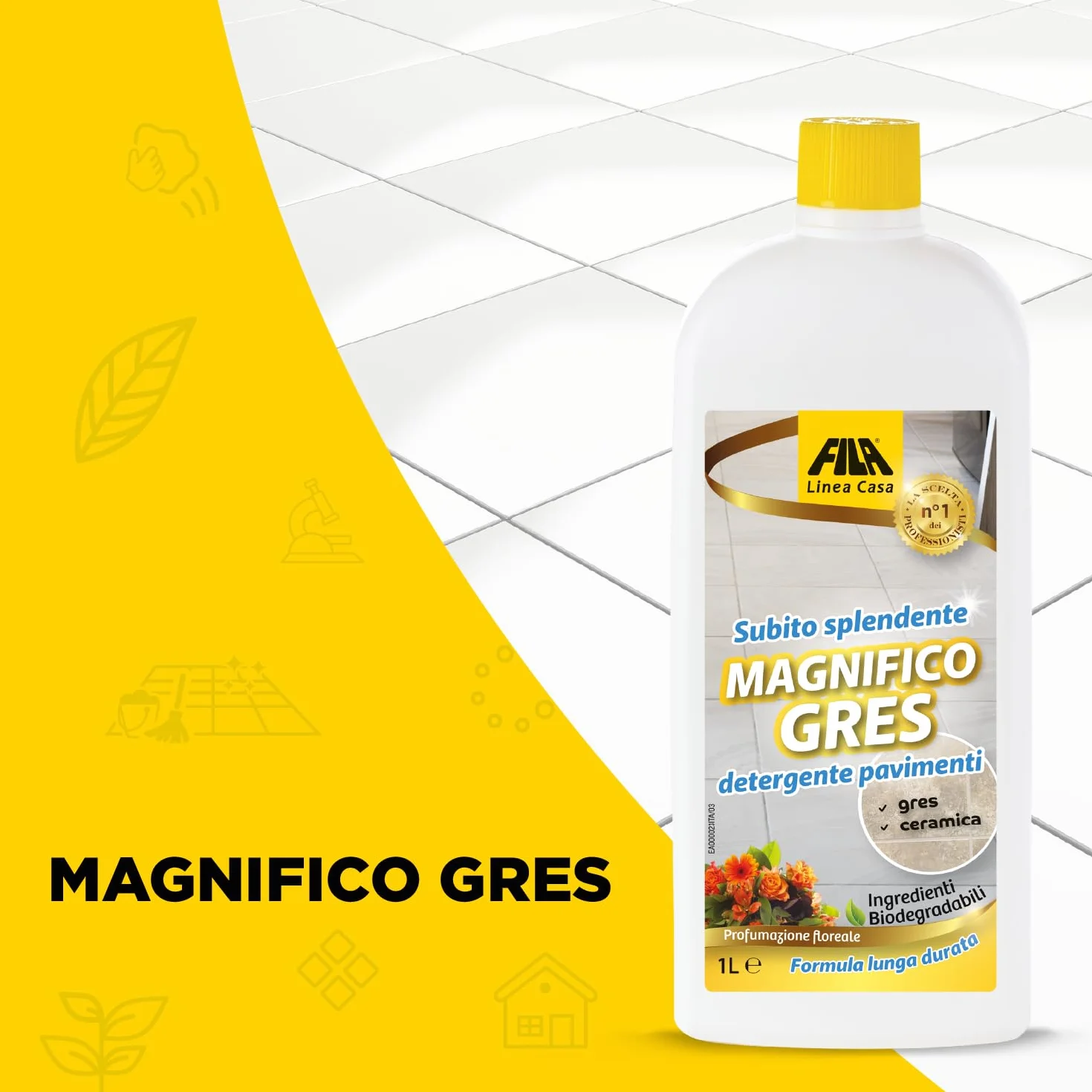 MAGNIFICO GRES Detergente Pavimento Gres Porcellanato Effetto Legno 1L
