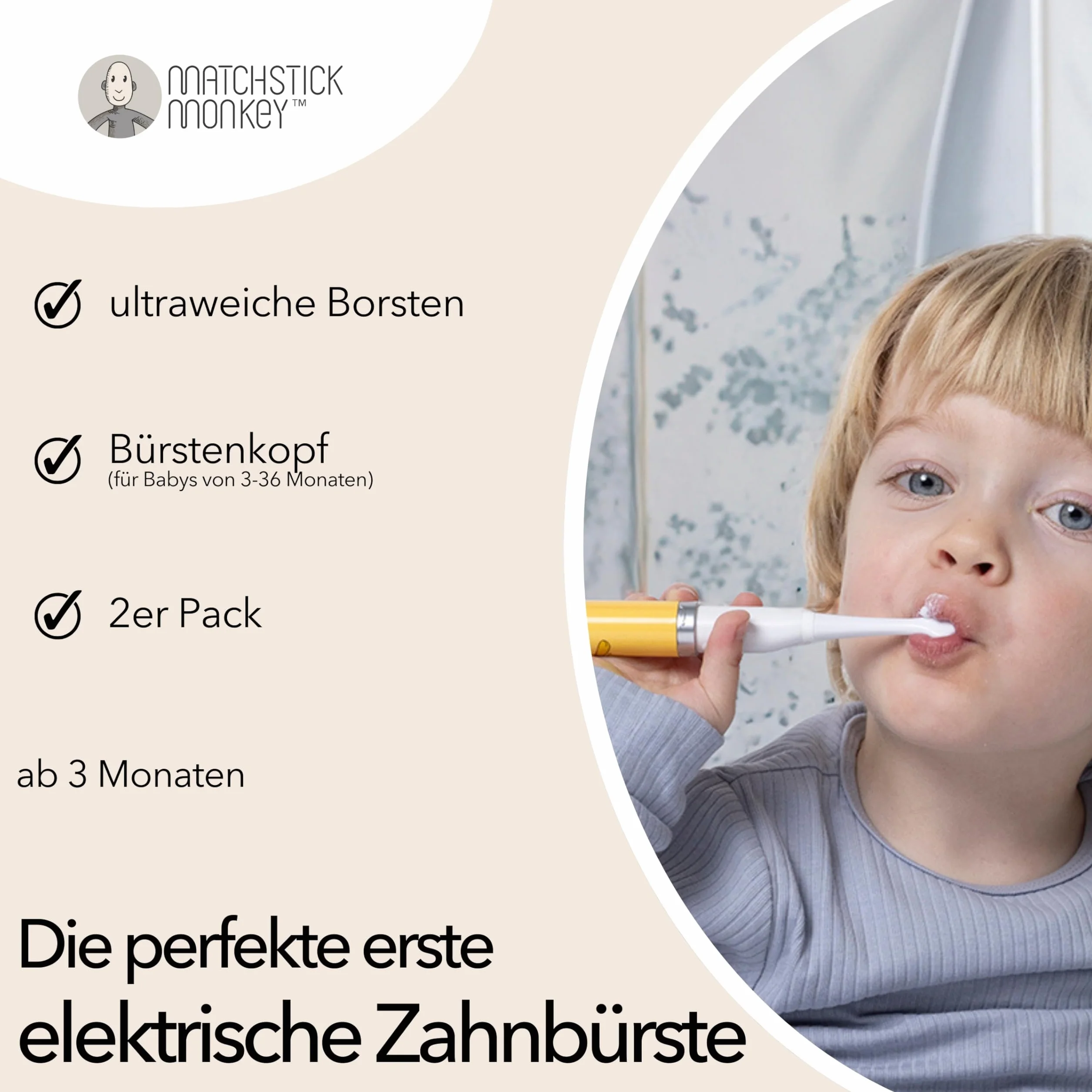 Matchstick Monkey Testine di ricambio per spazzolino sonico