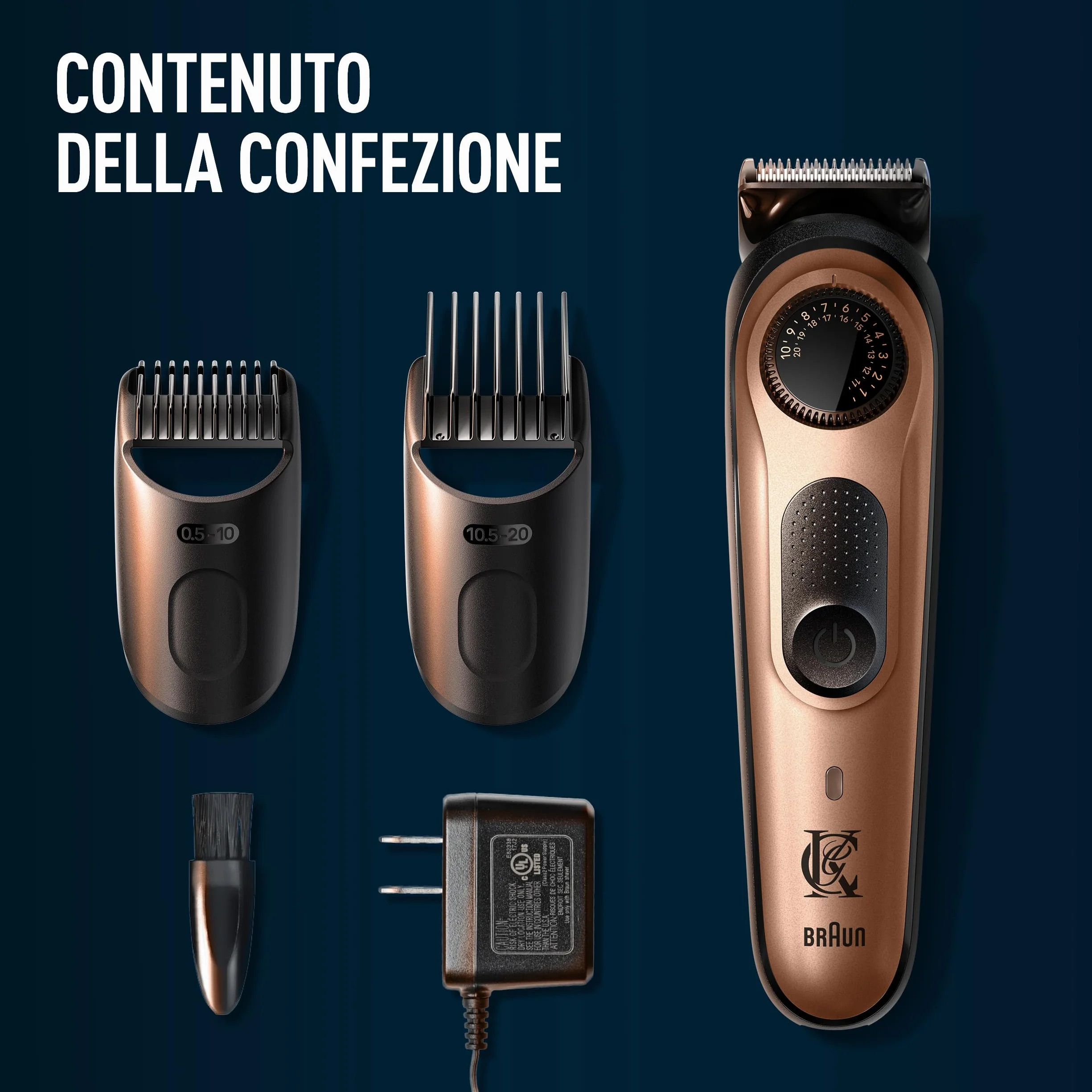King C. Gillette Regolabarba Uomo Pro, Rasoio Elettrico Barba, 40 Impostazioni Lunghezza, Lame Metallo, Testina Precisione, 2 Pettini Lavabili