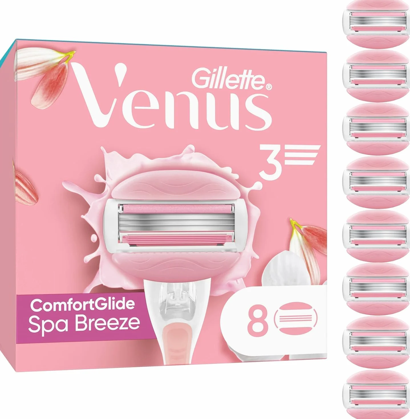 Gillette Venus ComfortGlide Spa Breeze 8 ricariche rasoio donna 3 lame corpo