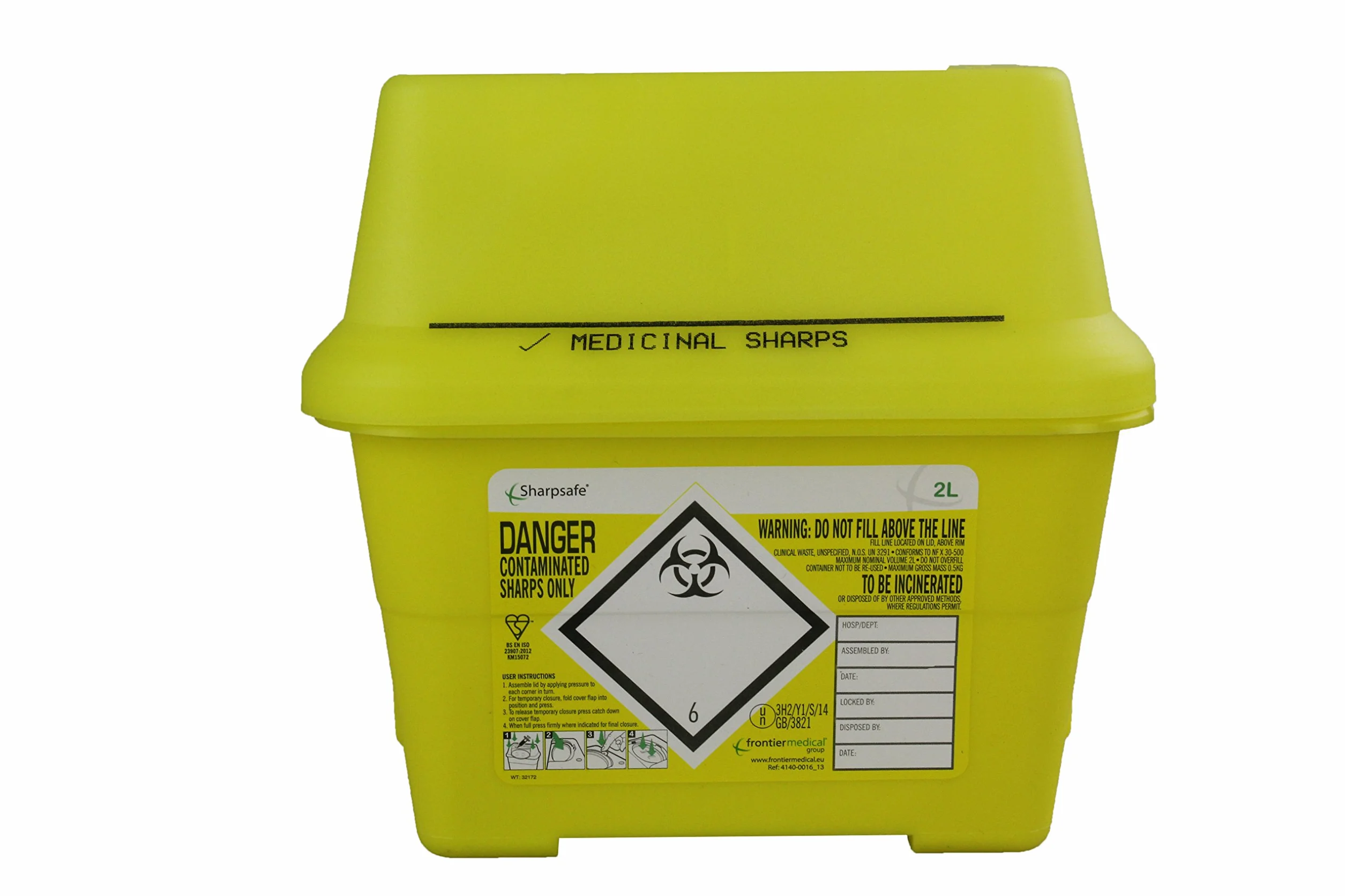 Frontier 41405430 Medical Sharps - Pattumiera per smaltimento, 2 l