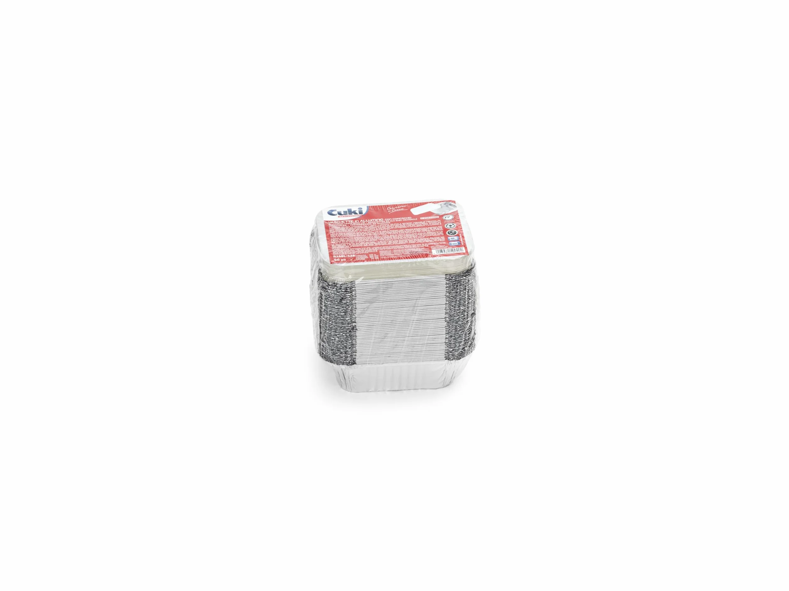 Vaschette in alluminio rettangolari con coperchi 1 porzione 14,5x12x4 cm 50 pezzi monouso forno microonde