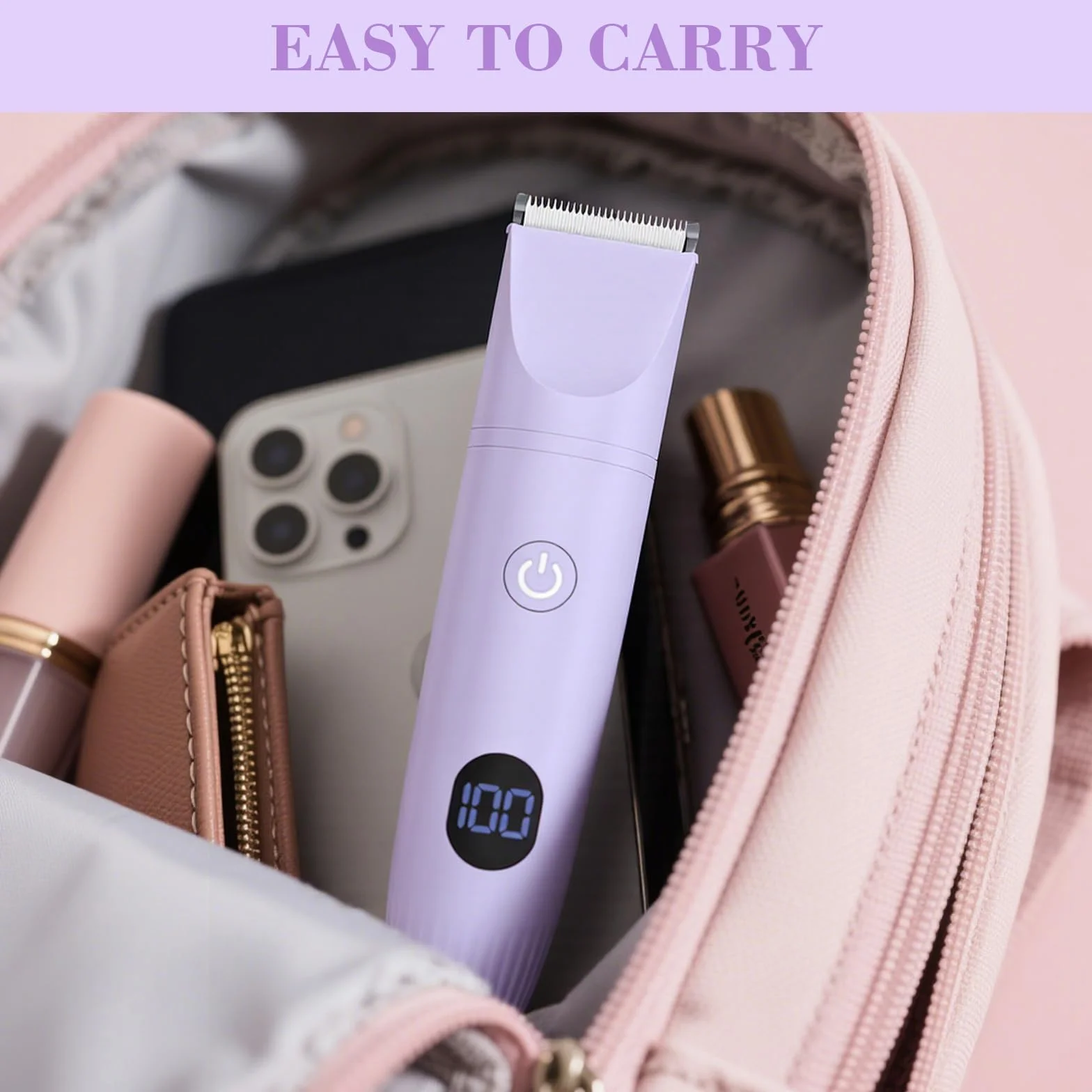 MIFXIN Rasoio elettrico 3 in 1 per donne IPX6 impermeabile bagnato asciutto epilatore bikini (viola)