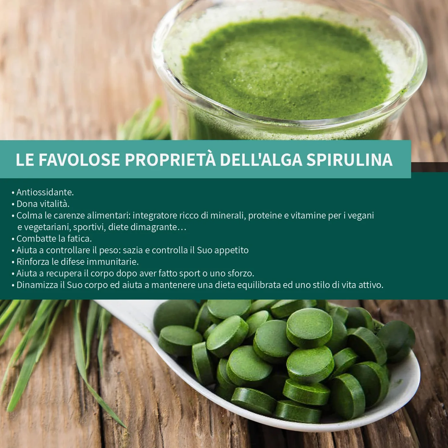 Detox Organica Spirulina in polvere BIO 250g Ricca di Ficocianina Ferro Vitamine Minerali Proteine Alga Spirulina Pura