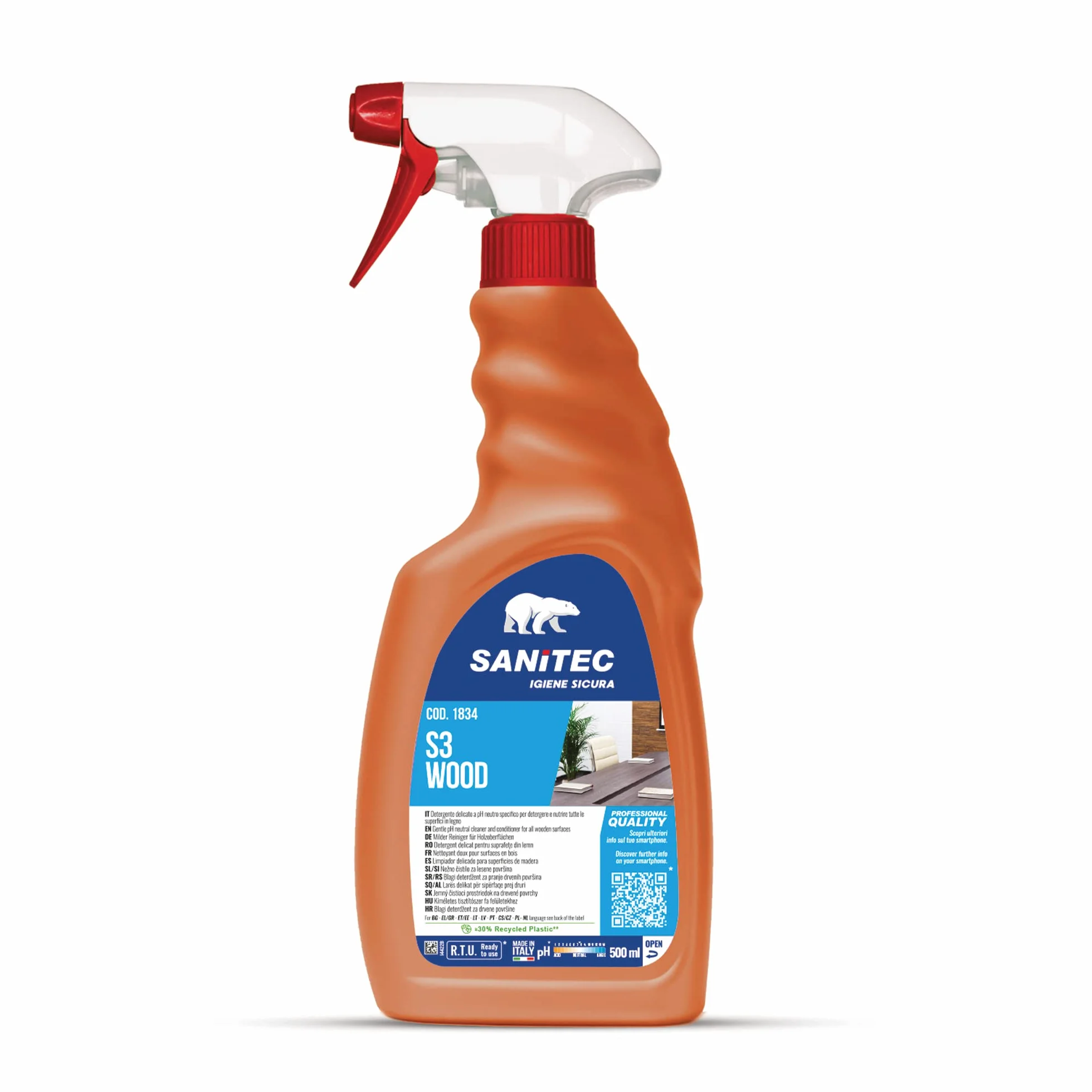 Sanitec Legno Detergente Specifico Spray 500 ml