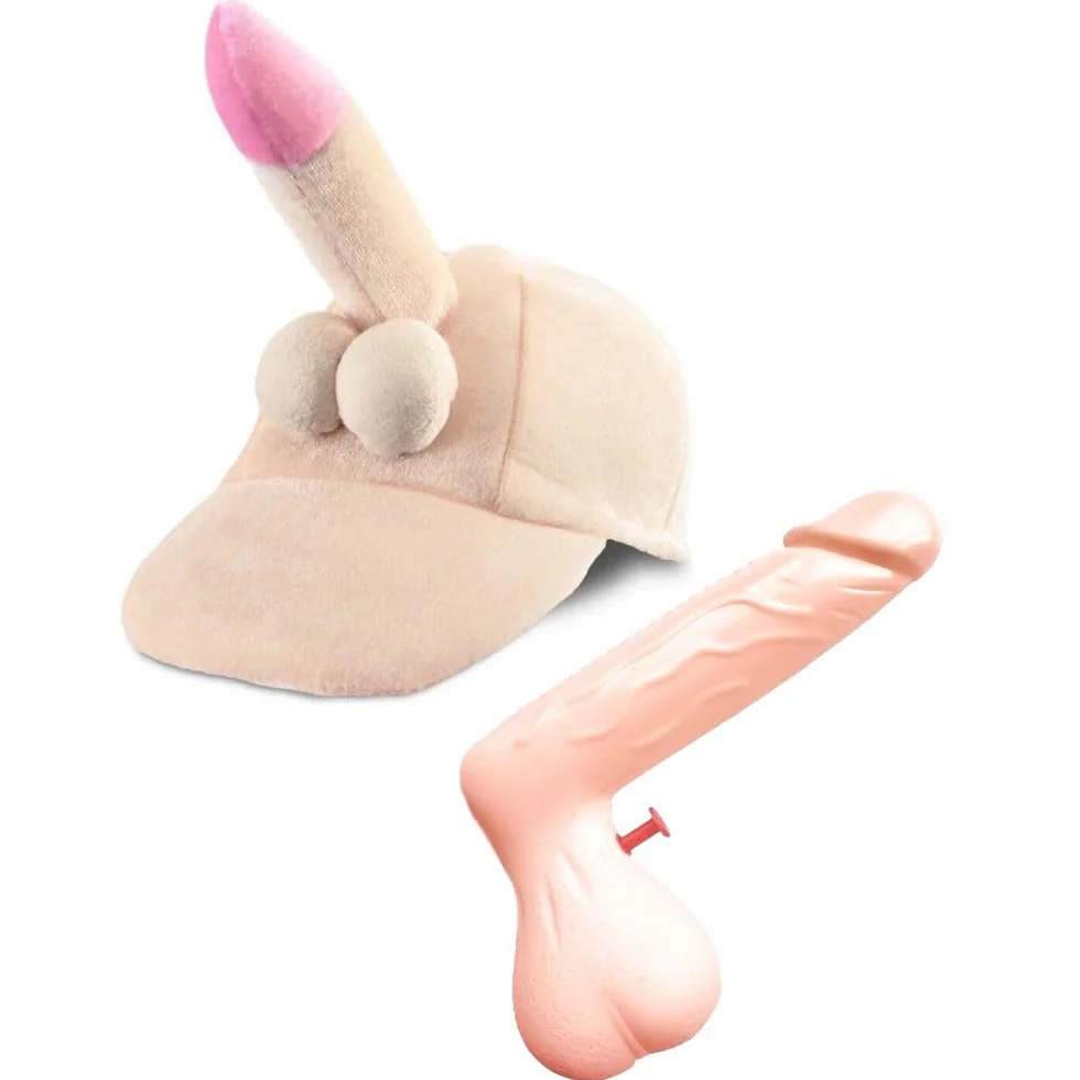 Cappello pisello rosa peluche e pistola ad acqua pisello per la festa di addio al nubilato celibato gadget per adulti sexy 18+