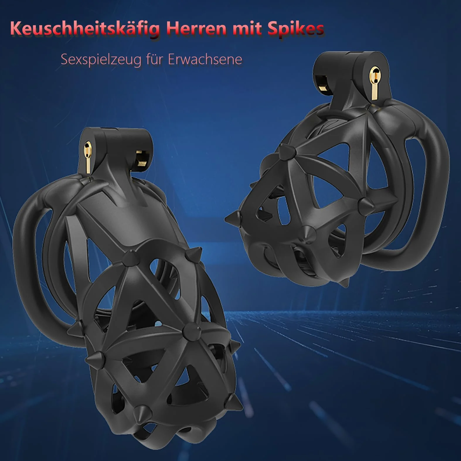 SeLgurFos Set di gabbia per il pene con 4 anelli per il pene Stampa 3D Ventilazione Gabbia di castità Uomo Gabbia per il cazzo piccolo SM Bondage Giocattoli del sesso per gli uomini (Short-Arc Ring)
