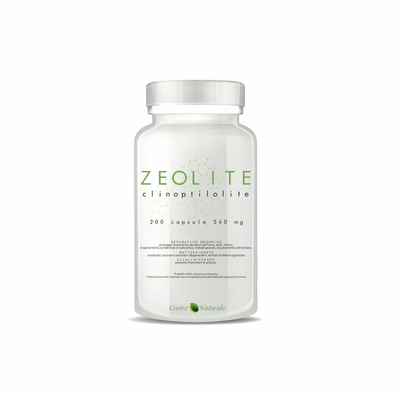 Zeolite Clinoptilolite Attivata 100% 200 capsule 540 mg Dispositivo medico classe 2a Uso orale Prodotta Italia