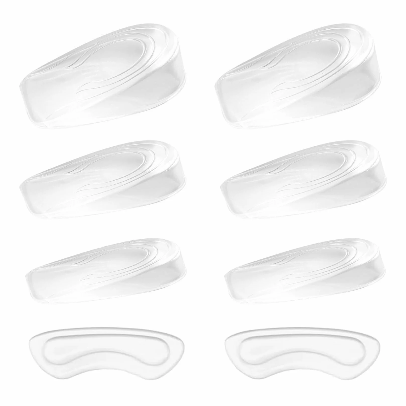 3 Paia Altezza Aumentando Tallone Solette, 1/2/3cm Rialzo Tallone per Scarpe, Solette Rialzate Donna, Talloniera di Silicone di Altezza Solettes + 1 Paio Cuscinetti per Tallones