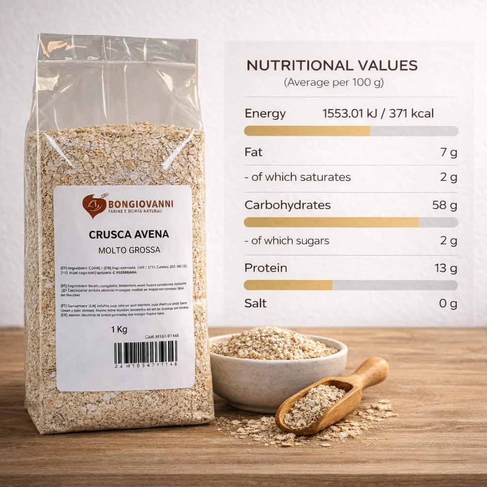 BONGIOVANNI FARINE E BONTA' NATURALI Crusca D'Avena Macinazione grossa 1 kg