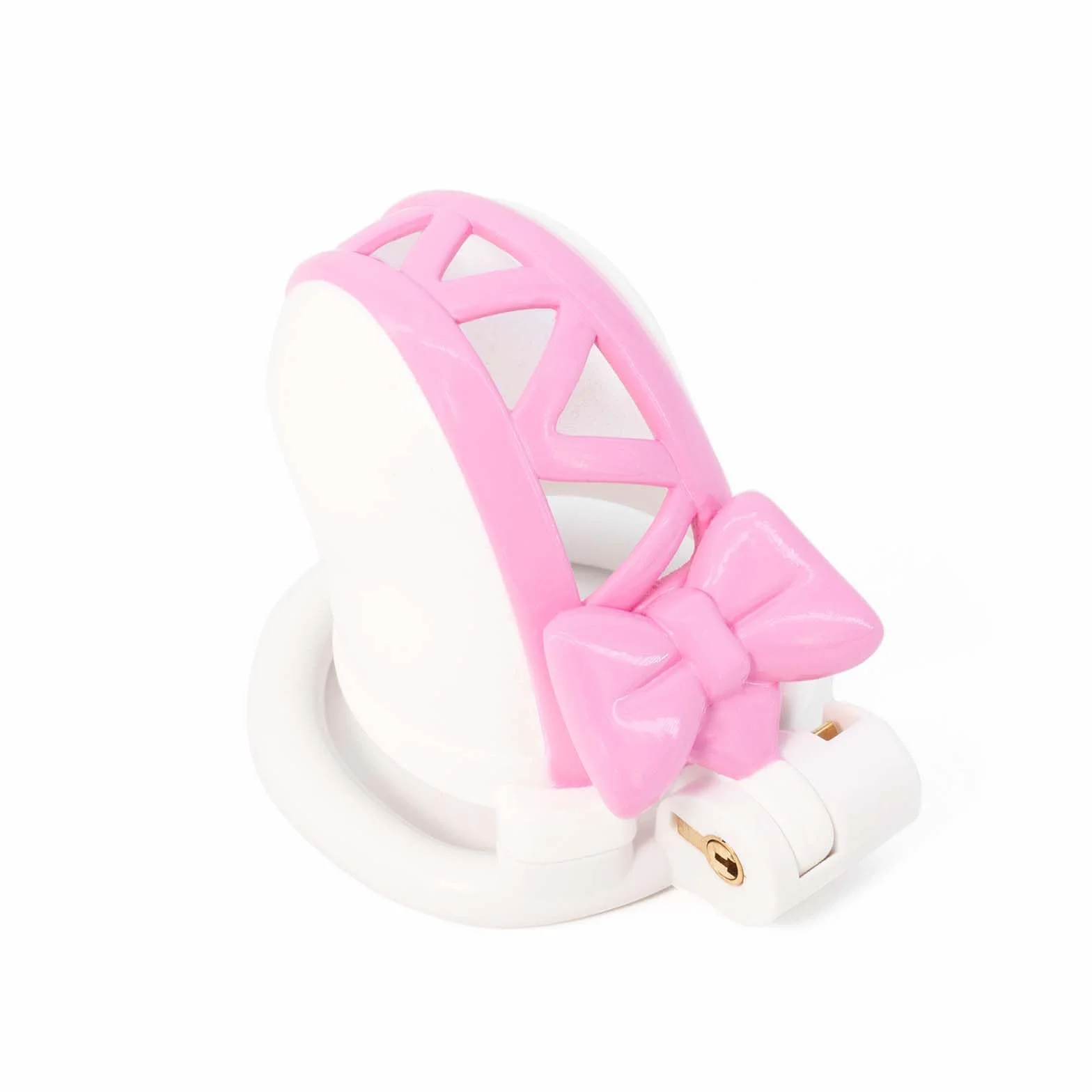 Gabbia per allenamento fitness cava maschile con anelli di 4 misure, blocchi di colore rosa e bianco, set invisibile leggero e traspirante -A84IT