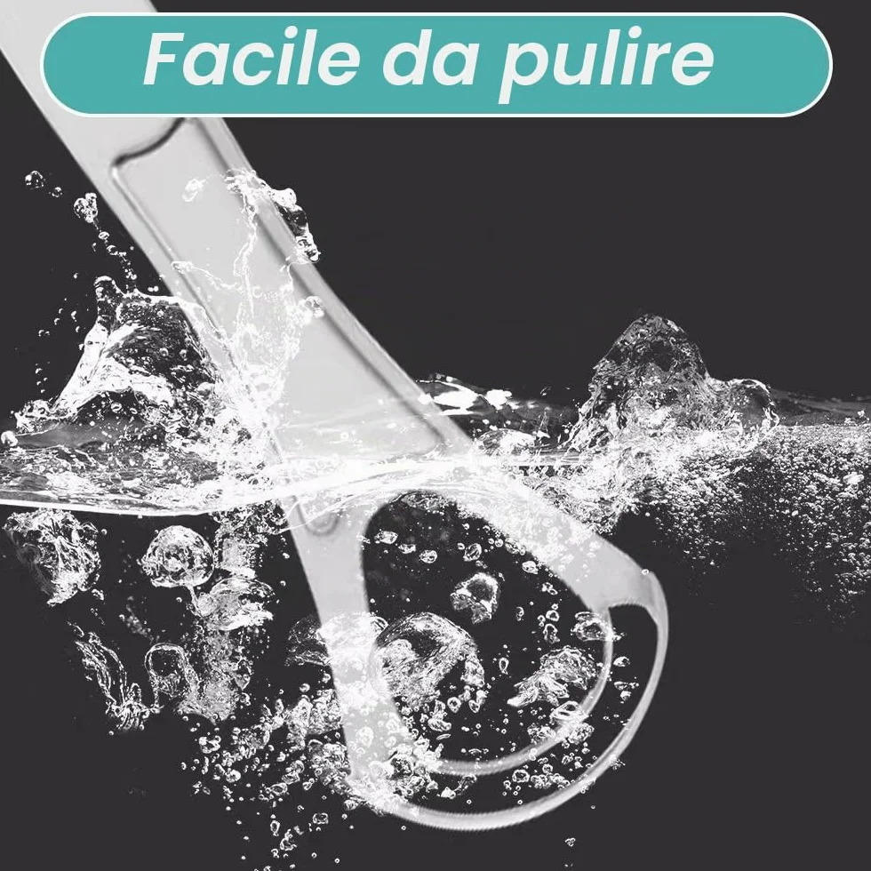 Pulisci Lingua, Pulisci Lingua in Acciaio Inox, Doppio Livello Pulitori di Lingua, Detergente per Lingua, Raschia Lingua in Acciaio Inox, Alito Fresco, Riutilizzabile