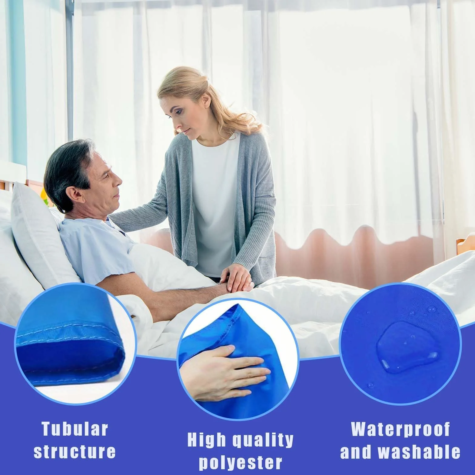 Coperta di Trasferimento Riutilizzabile 75x95cm Telone Tubolare Scorrevole per Pazienti