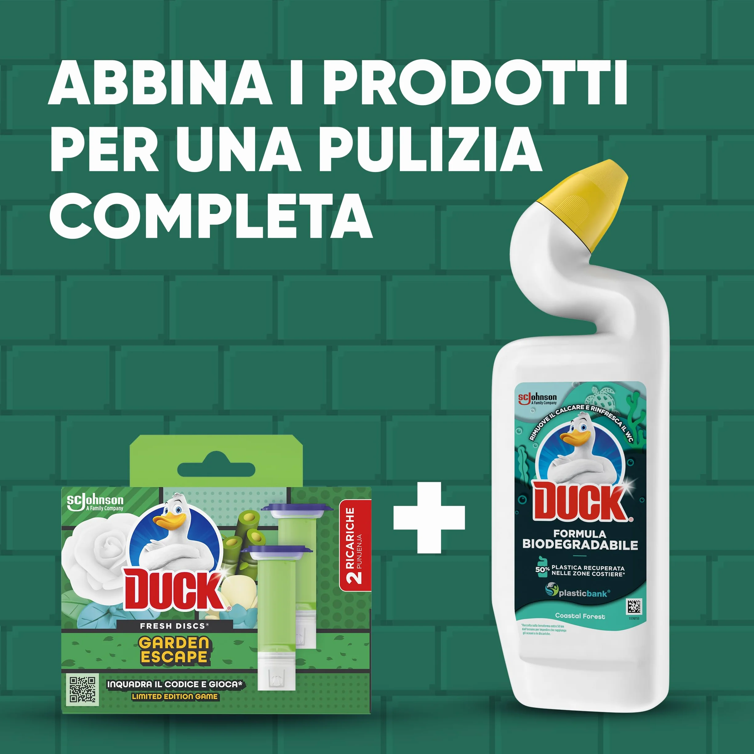 Duck Fresh Discs - 2 Ricariche da 6 Dischi Gel Igienizzanti WC, Fragranza Rosa & Fiori di Loto, Confezione da 2 Applicatori e 12 dischetti