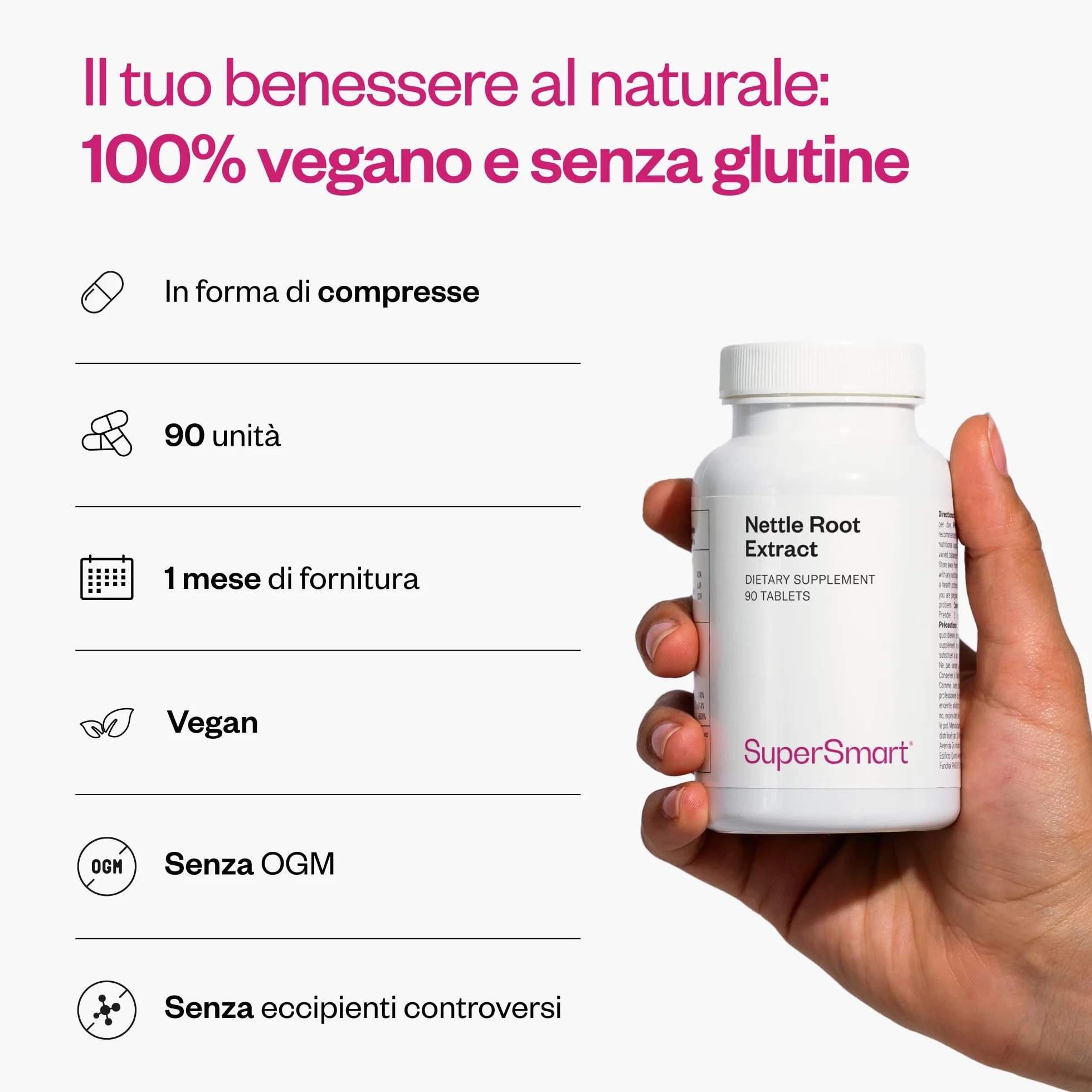 Supersmart Nettle Root Extract - Natural Prostate Health Supplement
