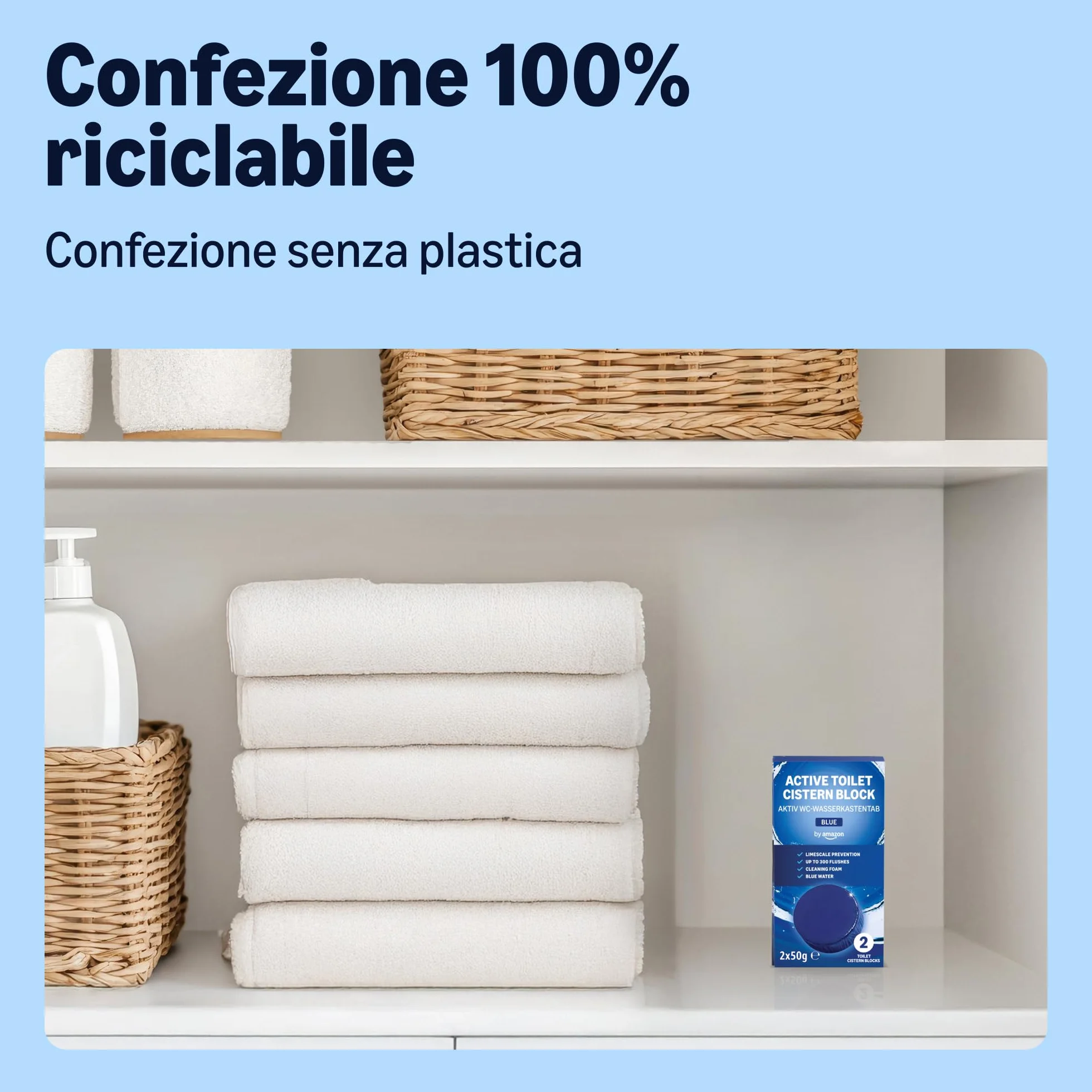 Blocco per cassetta WC, 1 pezzo, blu
