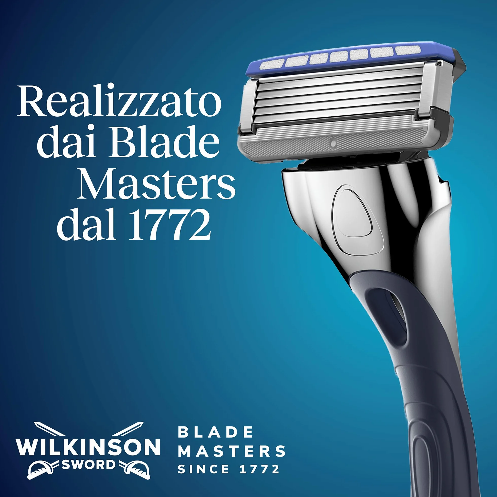 Wilkinson Sword Hydro 5, rasoio da uomo ad azione idratante con lame rivestite in carbonio, manico + 1 ricarica