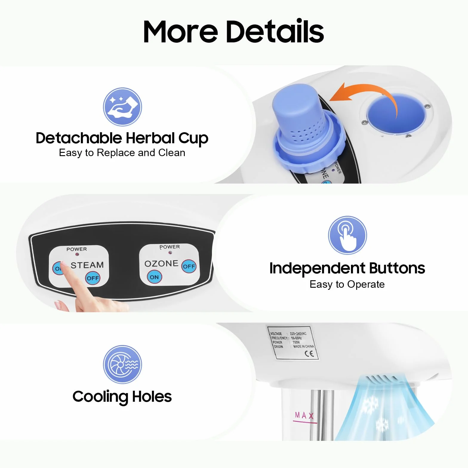 Vaporizzatore viso professionale con ugello girevole 360° per pulizia profonda