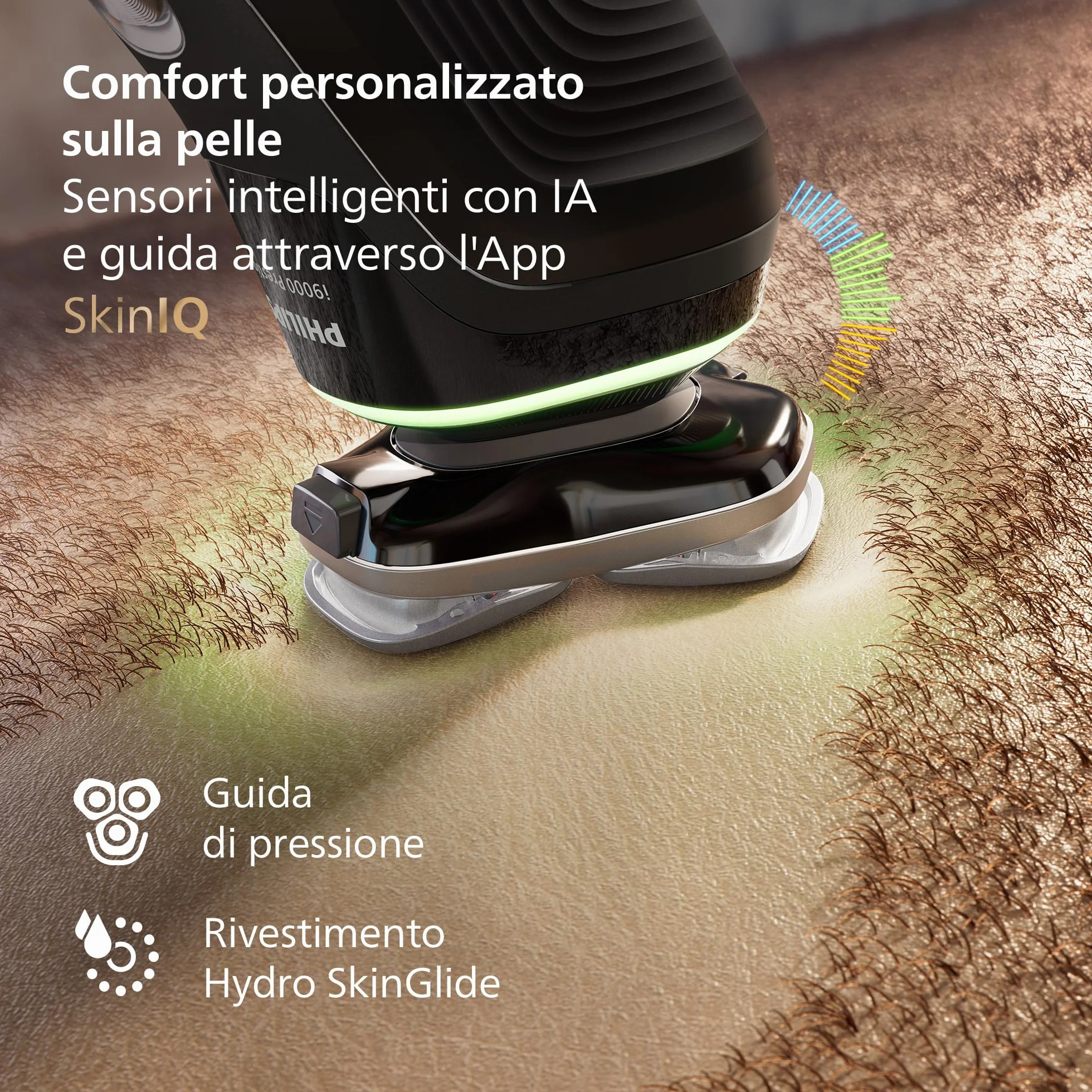 Philips Shaver i9000 Prestige Rasoio Elettrico Wet & Dry Skin IQ Triplo Sistema Lift & Cut Doppie Lame Acciaio 360º XP9207/30