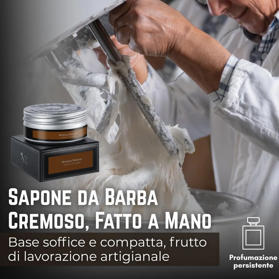 Bignoli Set Rasatura Tradizionale – Kit Barba Uomo - Sapone da Barba 175g + Crema Dopobarba 75ml + Pennello | Qualità Artigianale - Set Regalo Uomo