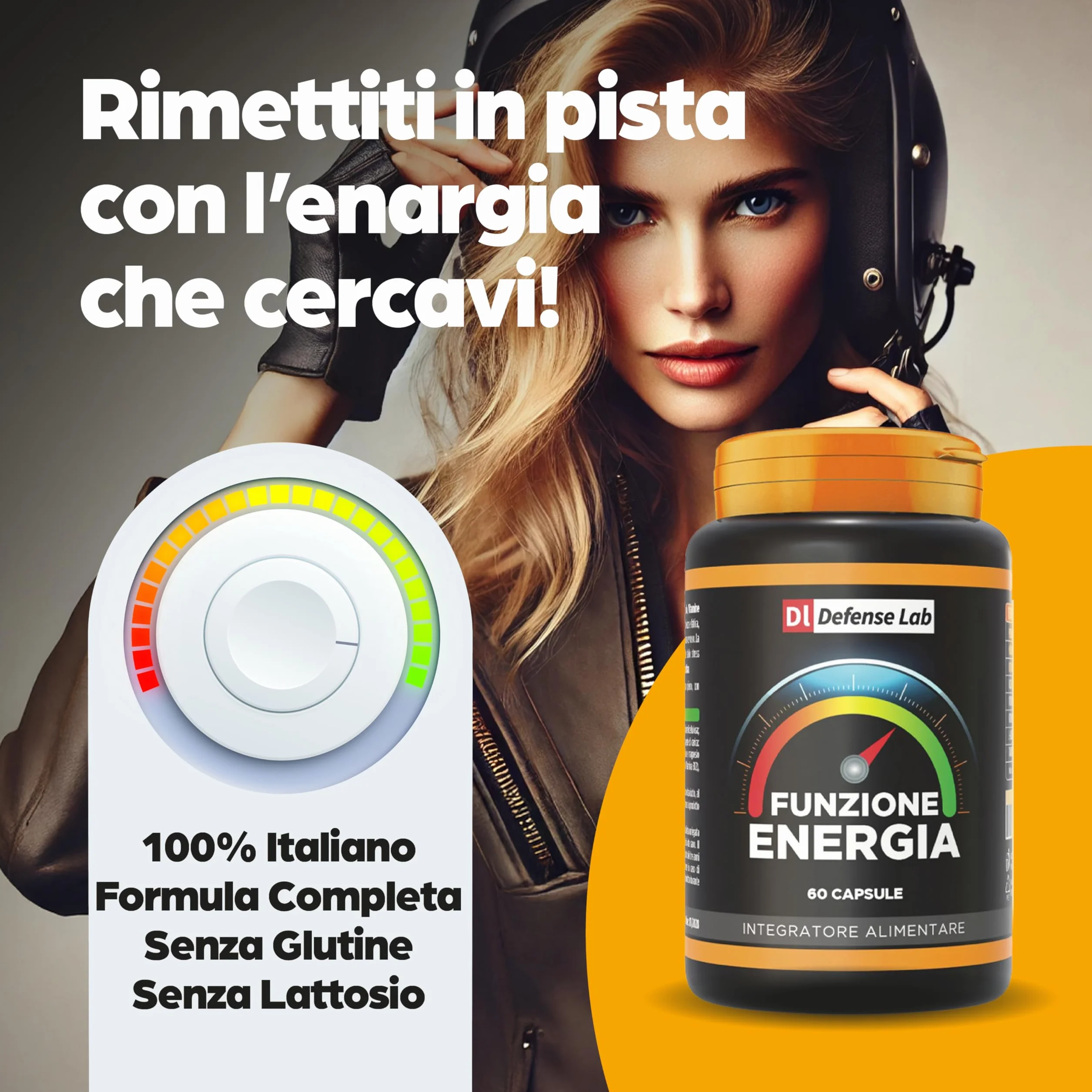 FUNZIONE ENERGIA Integratori Stanchezza Magnesio Bisglicinato Carnitina Taurina Vitamine Acido Folico 60 Capsule