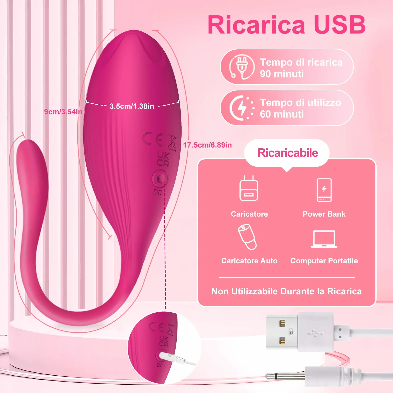 Ovetto Vibrante Donna Telecomando Vibratoreper Donna Vibratore Sexytoysys Coppia Con App 9 Modalità Vibratoreper Donna Professionale Wireless Vibratori Donne Sex Toys (Rosa)