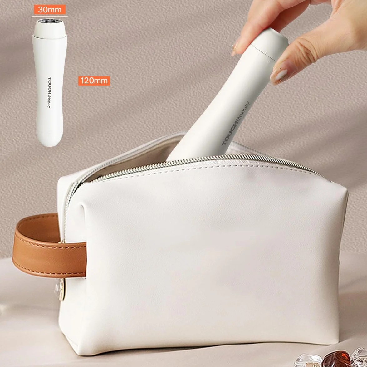 TOUCHBeauty Depilazione facciale per donne, depilazione impeccabile del viso per donne, rasoio per peli di pesca, peli del mento e baffi del labbro superiore, rasoio portatile da donna AG-1653 bianco