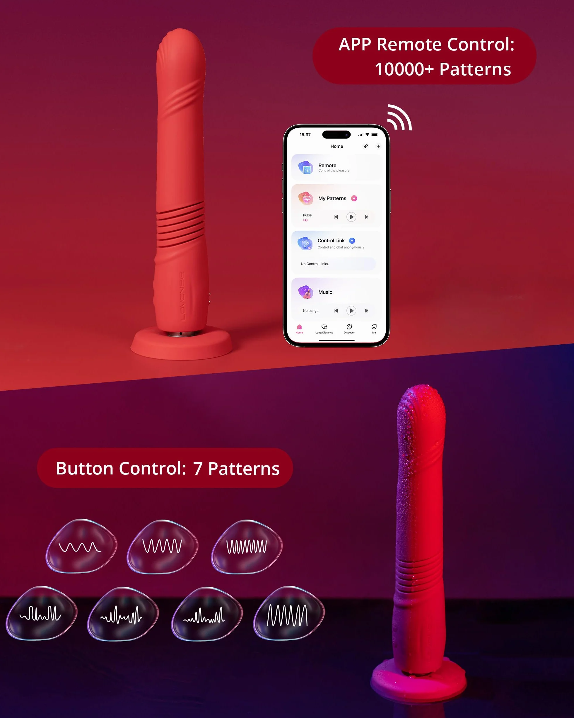 LOVENSE Gravity Bluetooth Vibratori Realistici per Donna con Telecomando, Dildo Automatico Retrattile, Modalità di Vibrazione Personalizzate illimitate