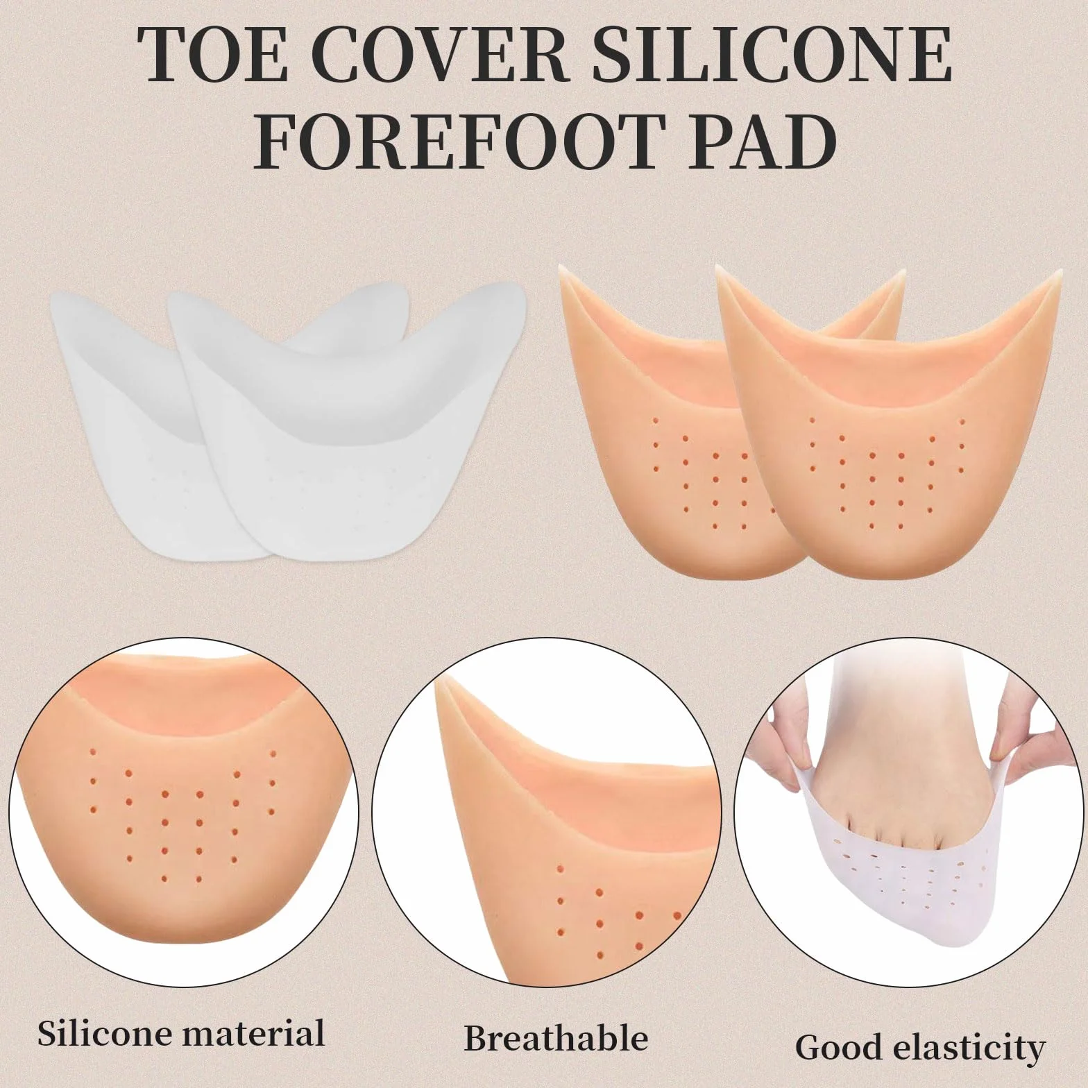 8 PCS Protezione Dita Piedi, Salvapunte in Silicone, Salvapunta per Scarpe a Punta Ballet e Danza Classica, Piede Suggerimento Manicotto