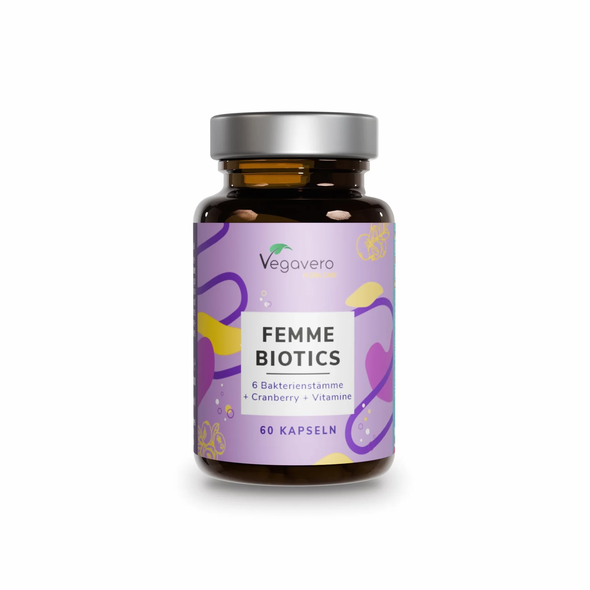 Probiotici Donna | 35 Miliardi UFC/giorno da 6 Ceppi Batterici | con Mirtillo Rosso, Vitamine, Lattobacilli e Bifidobatteri | per Flora Intima e Vie Urinarie | 60 capsule | Vegan | Vegavero