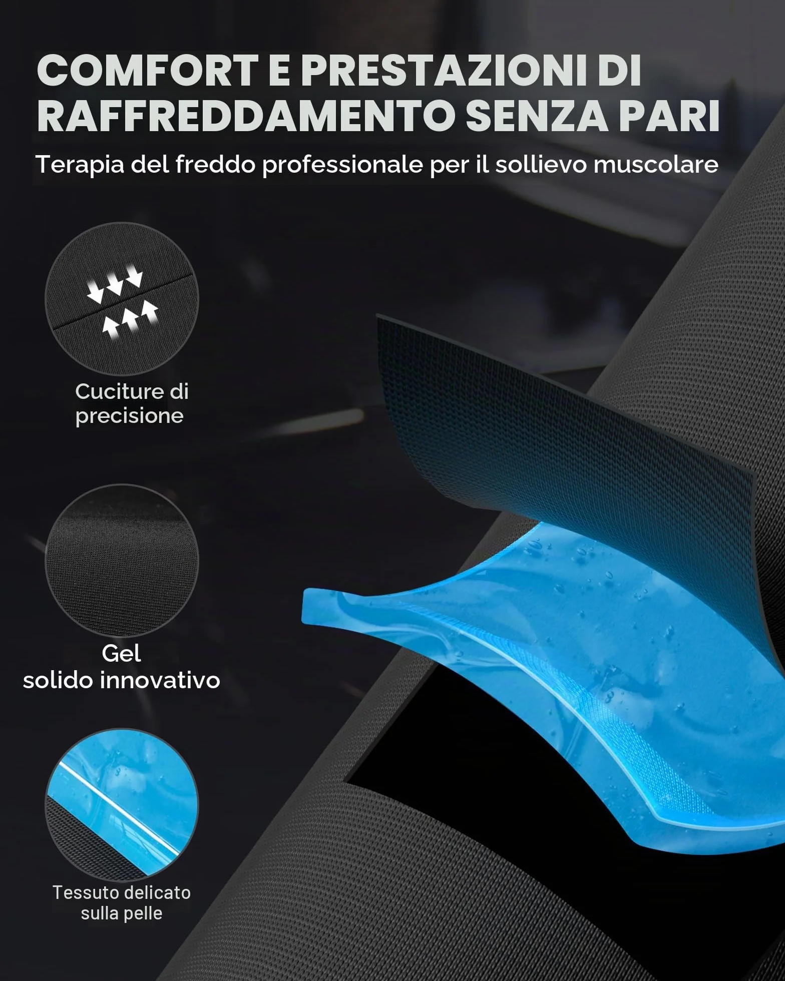 Tolaccea Impacco Ghiaccio per Gamba Intera con Copertura 360° – Fascia con Gel Riutilizzabile per Sollievo dal Dolore e Recupero Muscolare – per Piede, Polpaccio, Coscia, Ginocchio e Tibia(L)