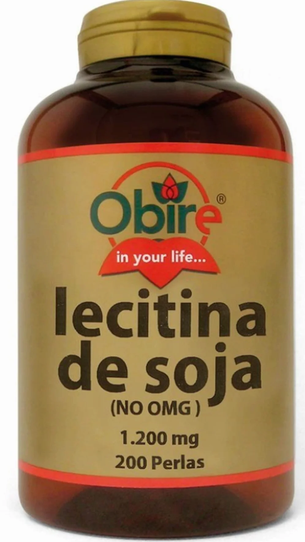Obire, Lecitina di Soia 1200 mg - 200 perle - completamente naturale senza Ogm